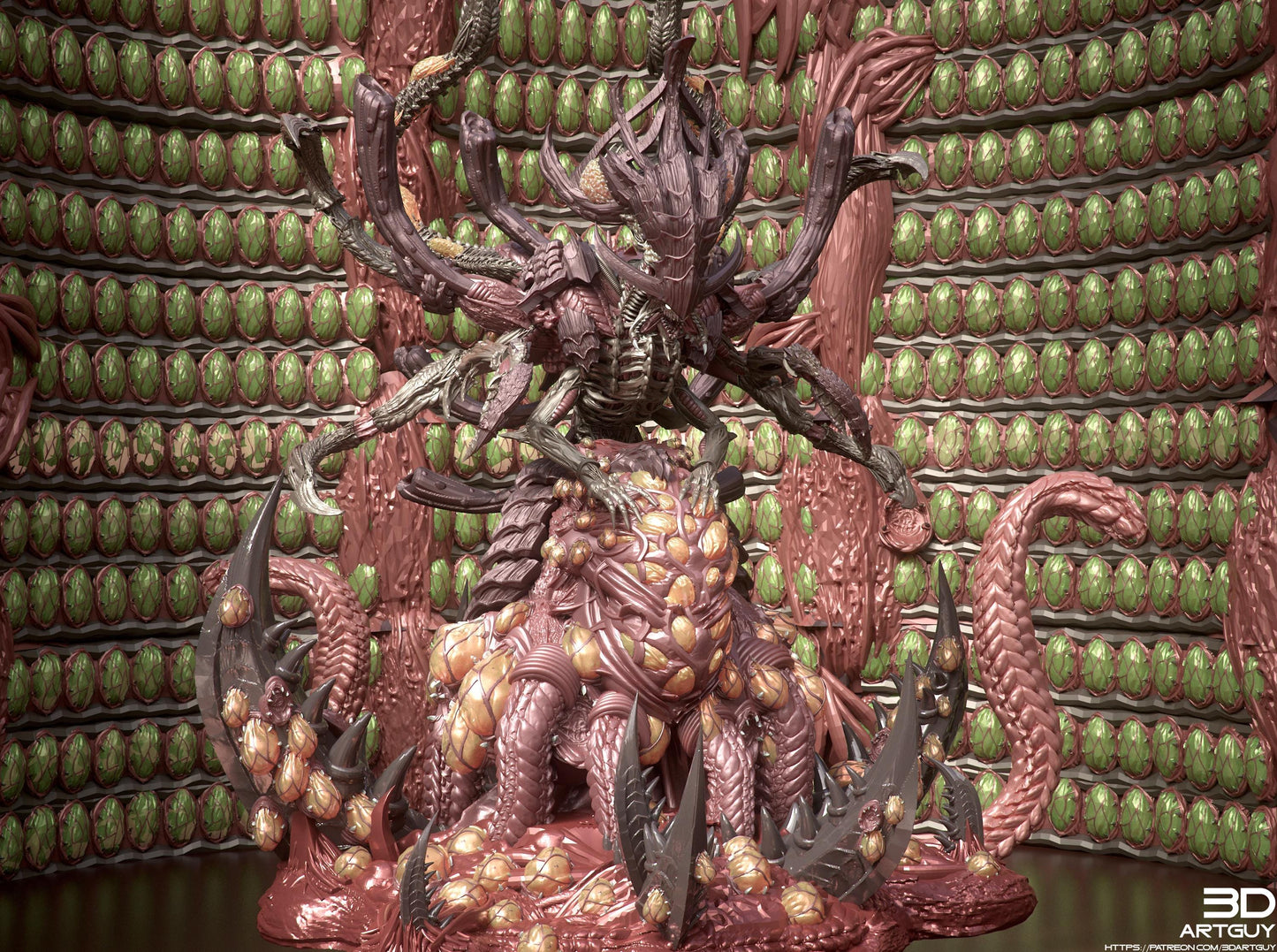 Matriarch (Birthing) by 3DArtGuy 32mm scale, 50mm or 100mm, Miniature War Gaming Figure