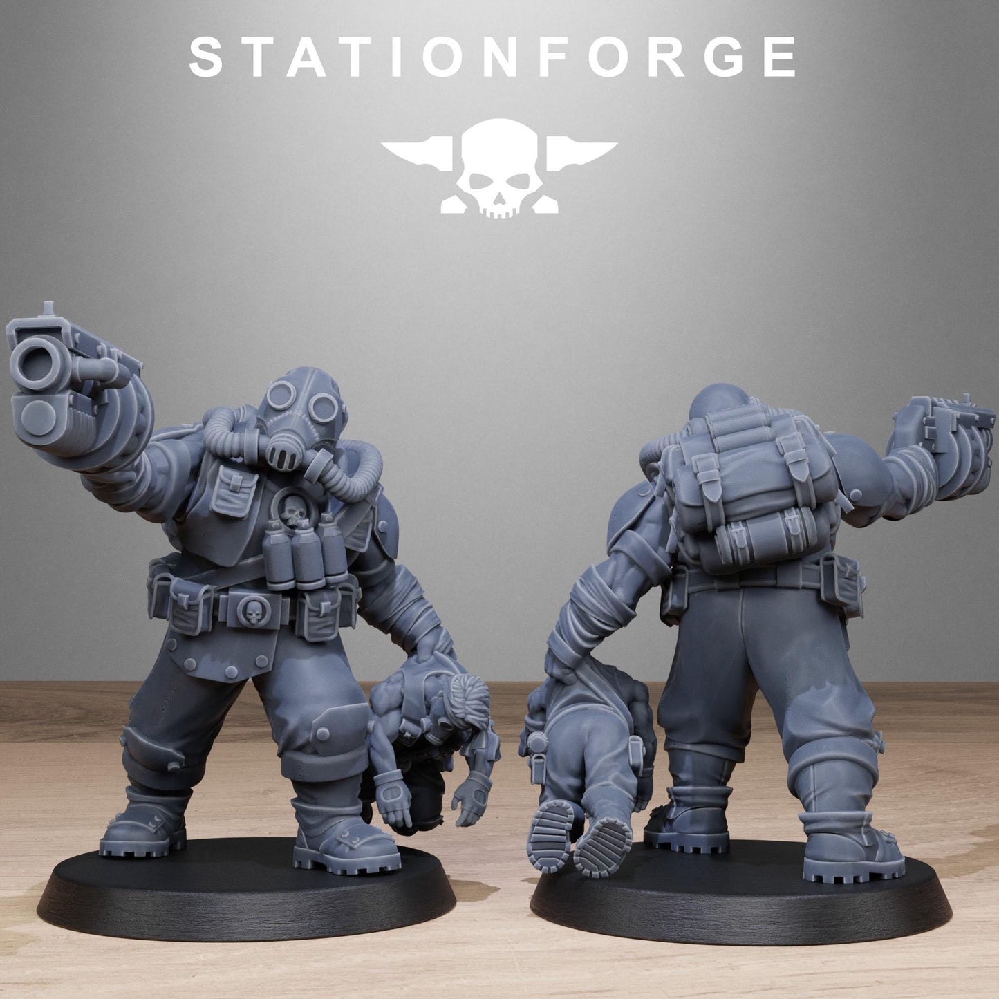 Grimguard Jungle Fighter Mutants by Station Forge 28mm Heroic Scale Miniature, 45mm tall, 10 Units, Proxy, Grimdark, Sci-Fi, OPR, Guard