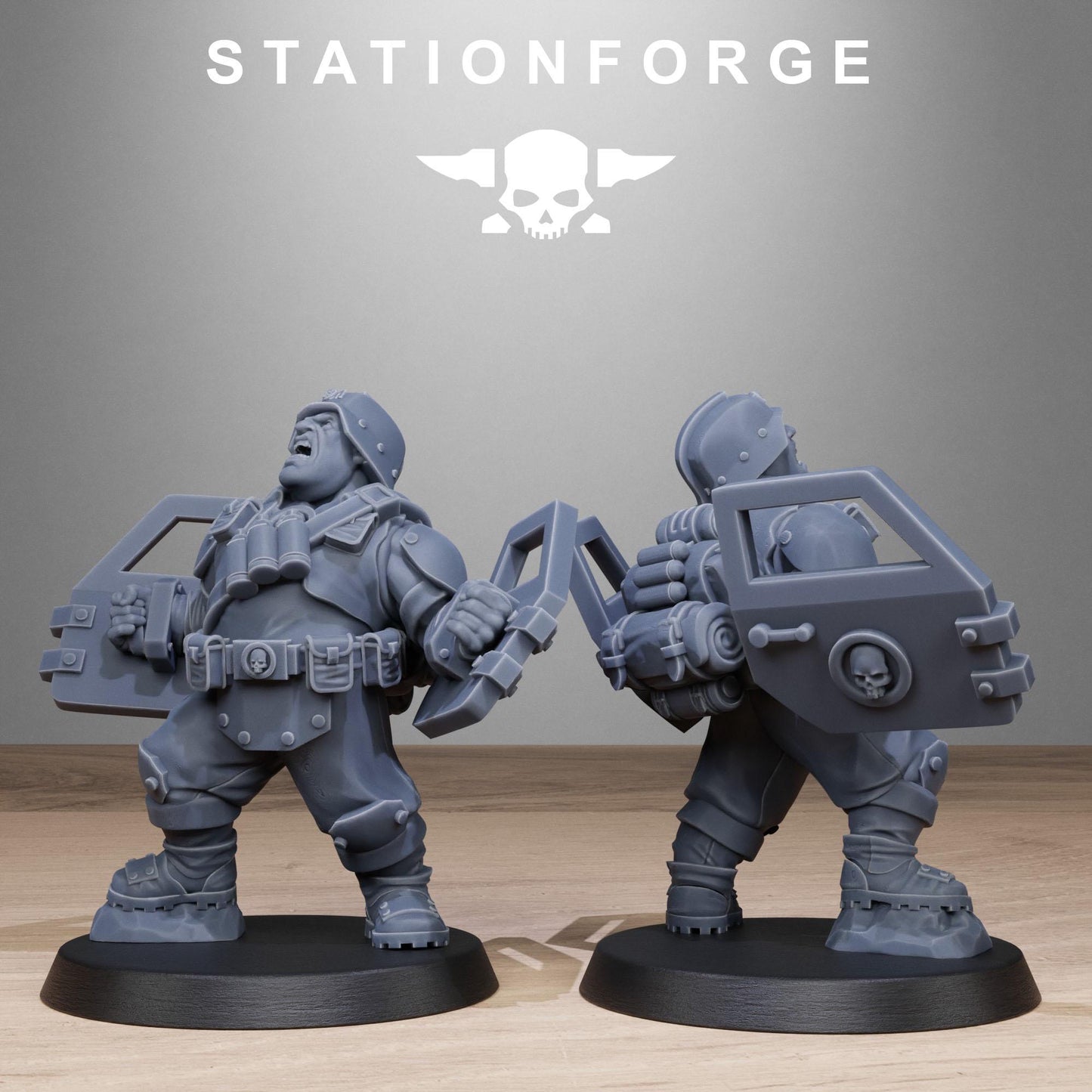 Grimguard Jungle Fighter Mutants by Station Forge 28mm Heroic Scale Miniature, 45mm tall, 10 Units, Proxy, Grimdark, Sci-Fi, OPR, Guard