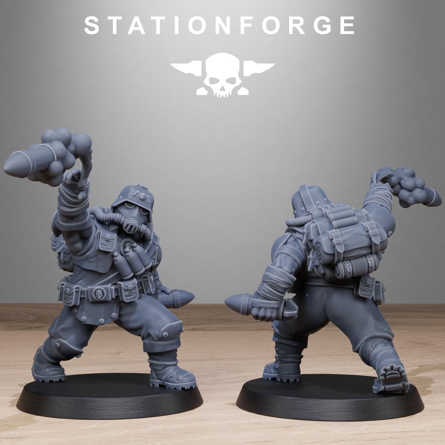 Grimguard Jungle Fighter Mutants by Station Forge 28mm Heroic Scale Miniature, 45mm tall, 10 Units, Proxy, Grimdark, Sci-Fi, OPR, Guard
