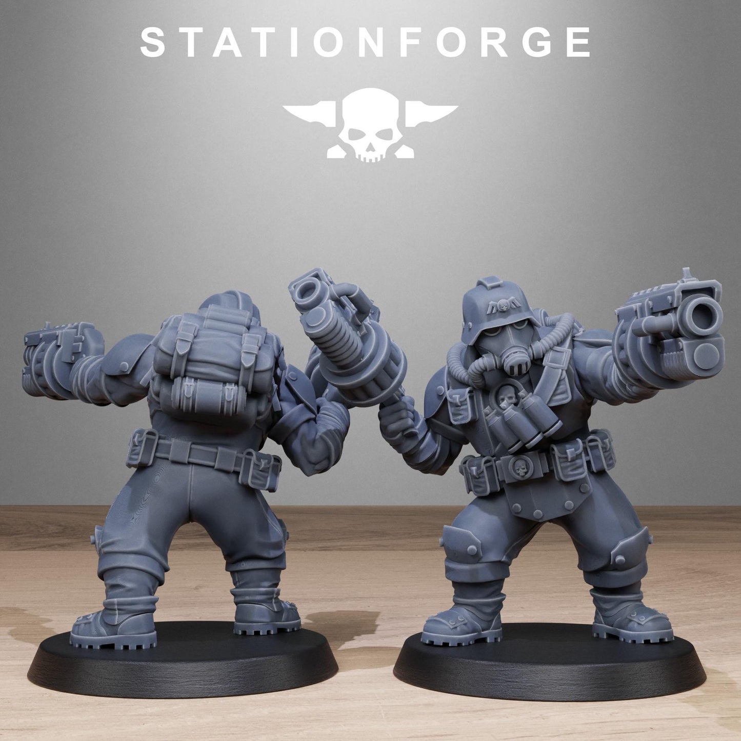 Grimguard Jungle Fighter Mutants by Station Forge 28mm Heroic Scale Miniature, 45mm tall, 10 Units, Proxy, Grimdark, Sci-Fi, OPR, Guard