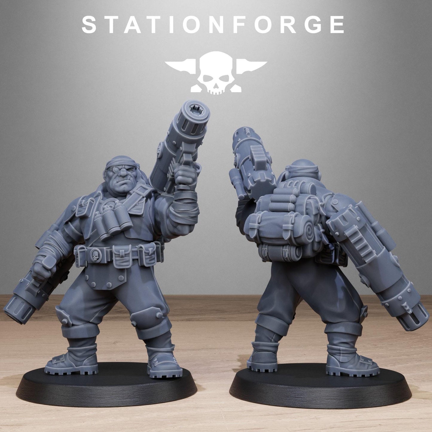 Grimguard Jungle Fighter Mutants by Station Forge 28mm Heroic Scale Miniature, 45mm tall, 10 Units, Proxy, Grimdark, Sci-Fi, OPR, Guard