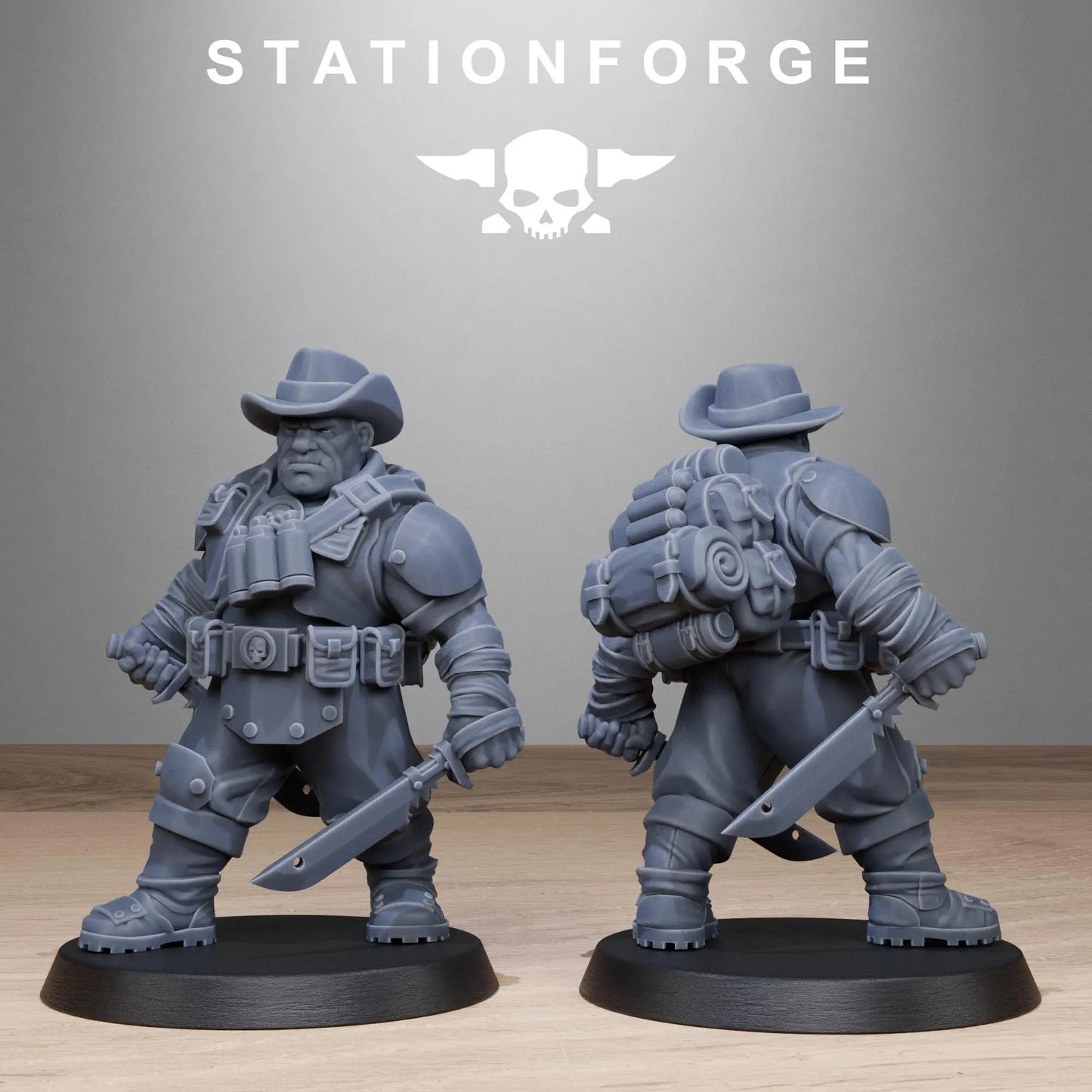 Grimguard Jungle Fighter Mutants by Station Forge 28mm Heroic Scale Miniature, 45mm tall, 10 Units, Proxy, Grimdark, Sci-Fi, OPR, Guard