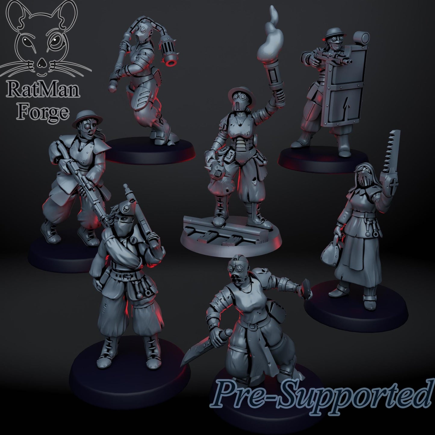 Sisterhood of the Crusade by Ratman Forge 32mm scale miniature, Includes base and stand, For any sci-fi, Grim Dark or OPR, Trench Crusade