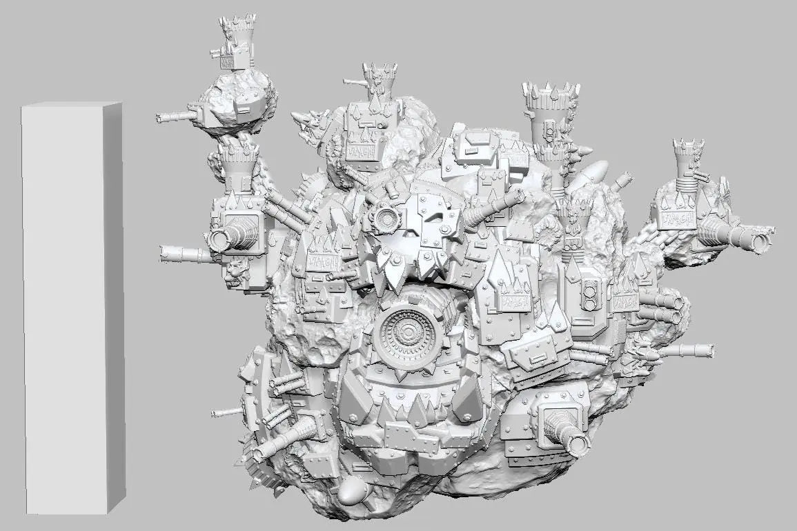 Orc DeathStar (Attack Moon) by 3DArtGuy 32mm scale, 50mm or 100mm, Miniature War Gaming Figure