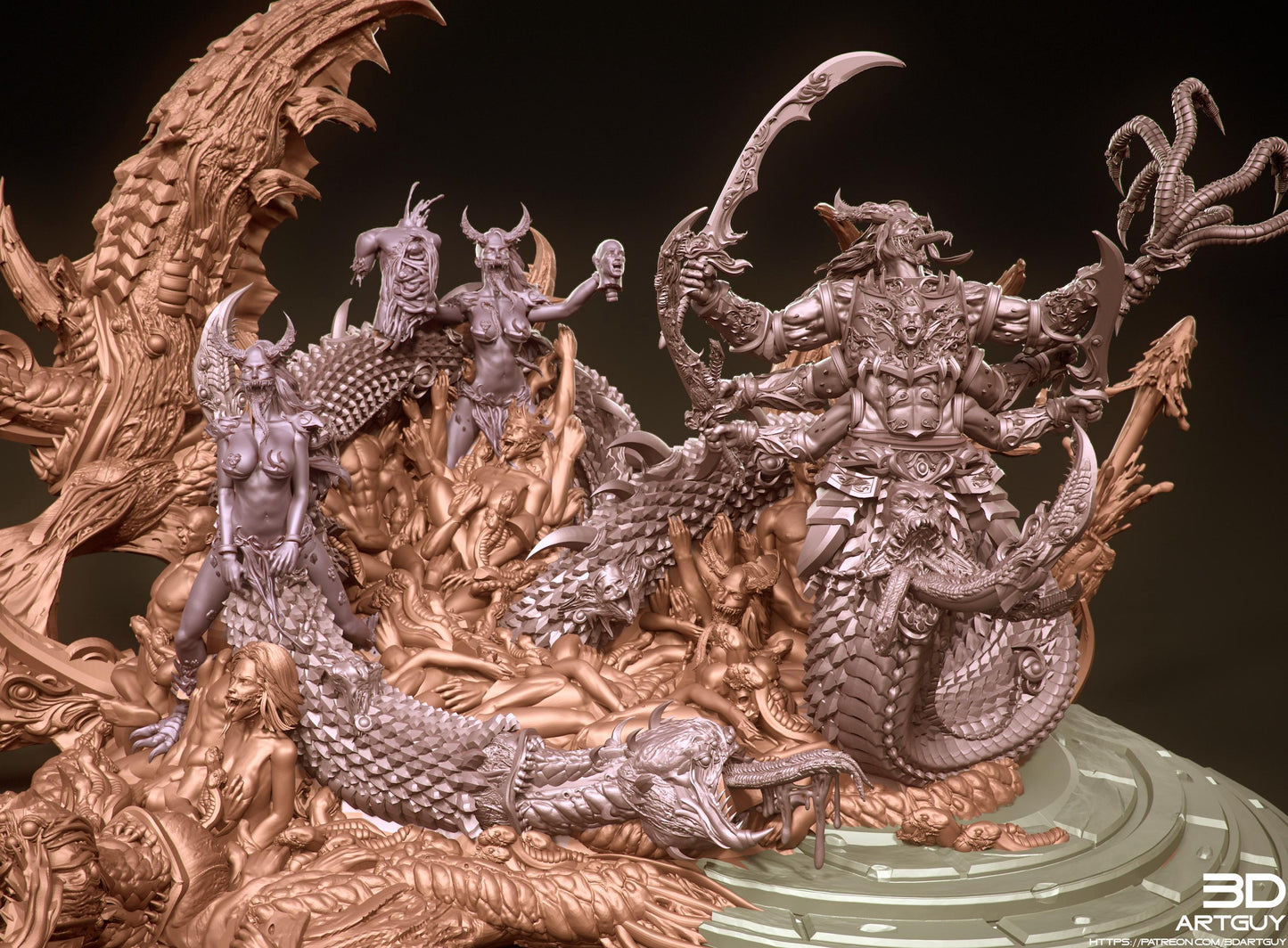 Giant Snake by 3DArtGuy 32mm scale, 50mm or 100mm, Miniature War Gaming Figure