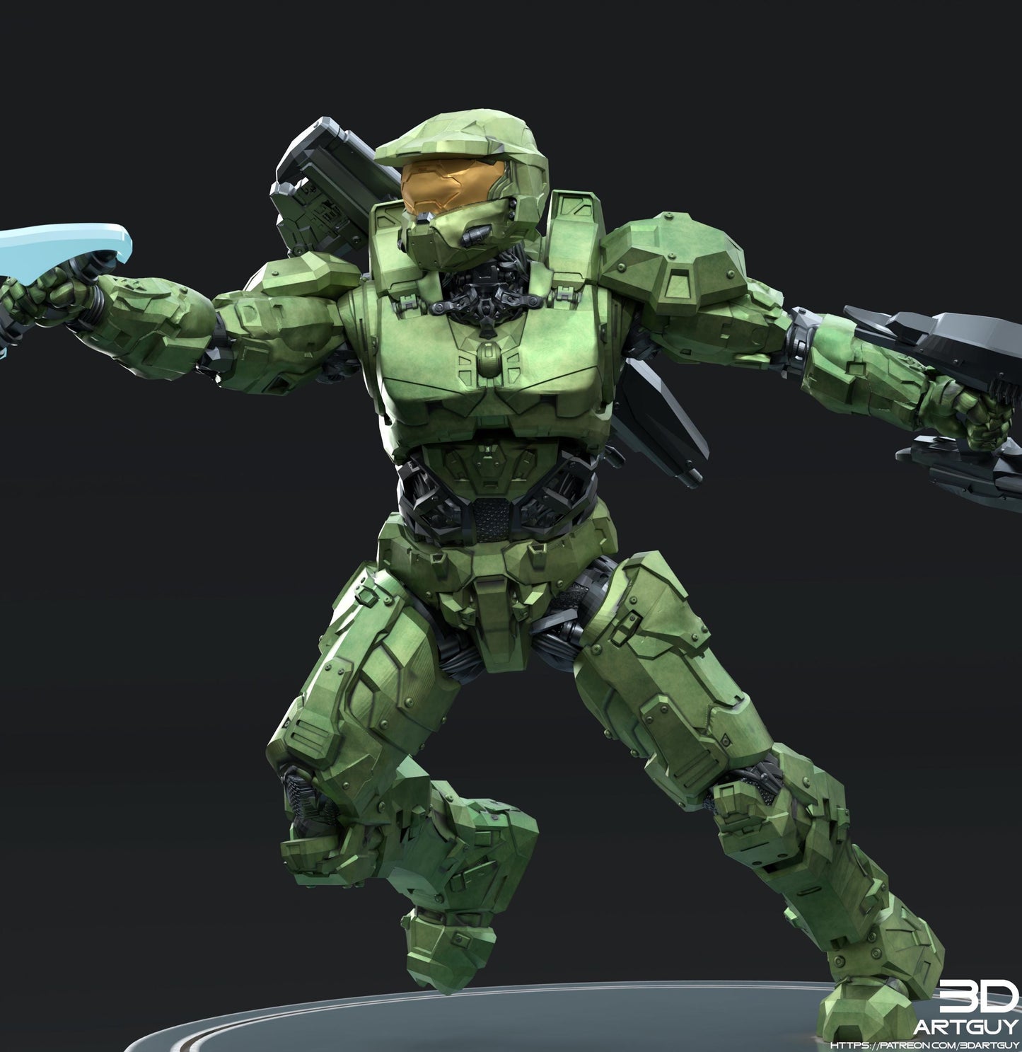 Master Chief by 3DArtGuy, 32mm scale, 50mm or 100mm, Miniature War Gaming Figure, Halo, Covenant, Chief, 3D Printed, 3 Poses