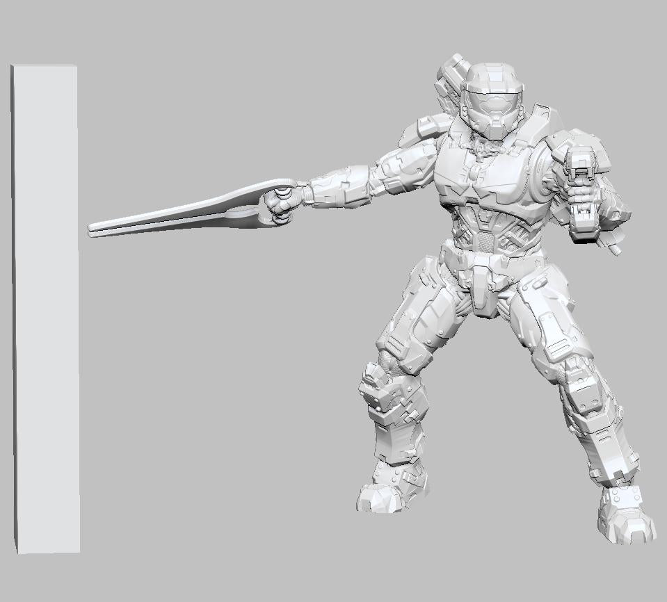 Master Chief by 3DArtGuy, 32mm scale, 50mm or 100mm, Miniature War Gaming Figure, Halo, Covenant, Chief, 3D Printed, 3 Poses