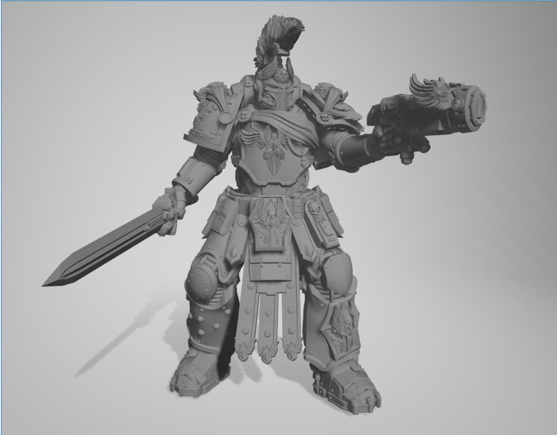 Space Smurf by 3DArtGuy 32mm scale, 50mm or 100mm, Miniature War Gaming Figure, Grim Dark, Proxy, Ultra, Marine, Smurf, XIII