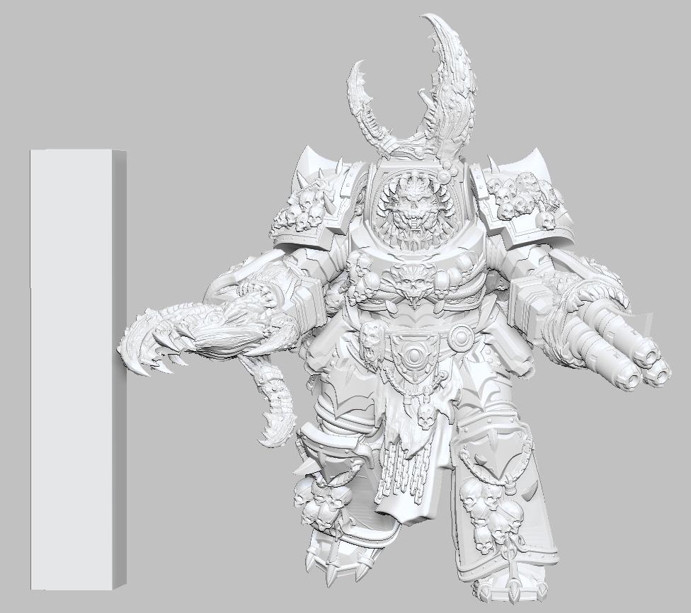 Armored Demon by 3DArtGuy 32mm scale, 50mm or 100mm, Miniature War Gaming Figure, Grim Dark, Proxy, Carcharodons, Space Sharks, Chaos