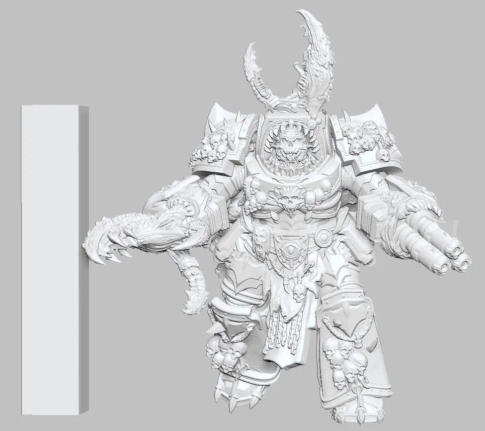 Armored Demon by 3DArtGuy 32mm scale, 50mm or 100mm, Miniature War Gaming Figure, Grim Dark, Proxy, Carcharodons, Space Sharks, Chaos