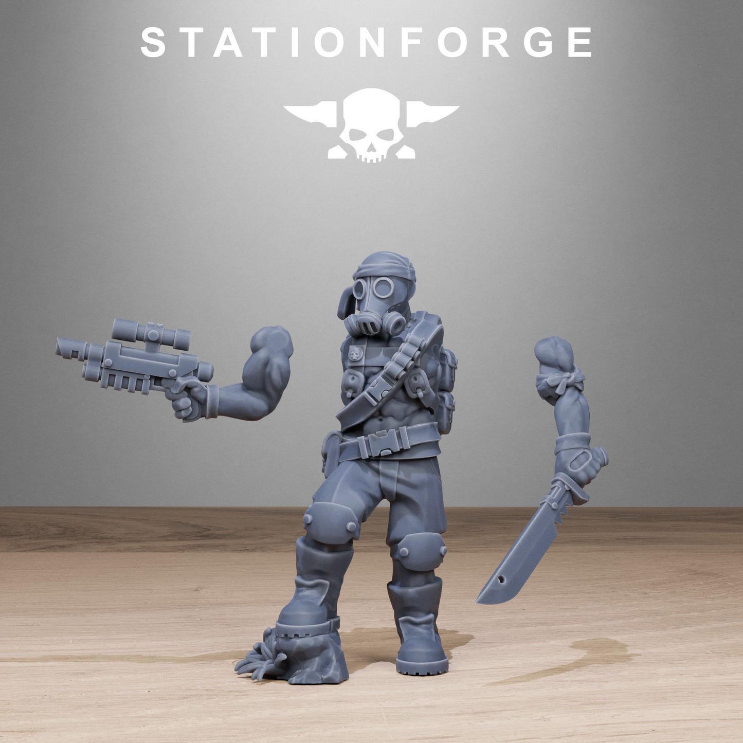 Grim Guard Jungle Fighters 2 by Station Forge 28mm Heroic Scale Miniature, 32mm tall, 10 Units, Proxy, Grimdark, Sci-Fi, OPR, Guard