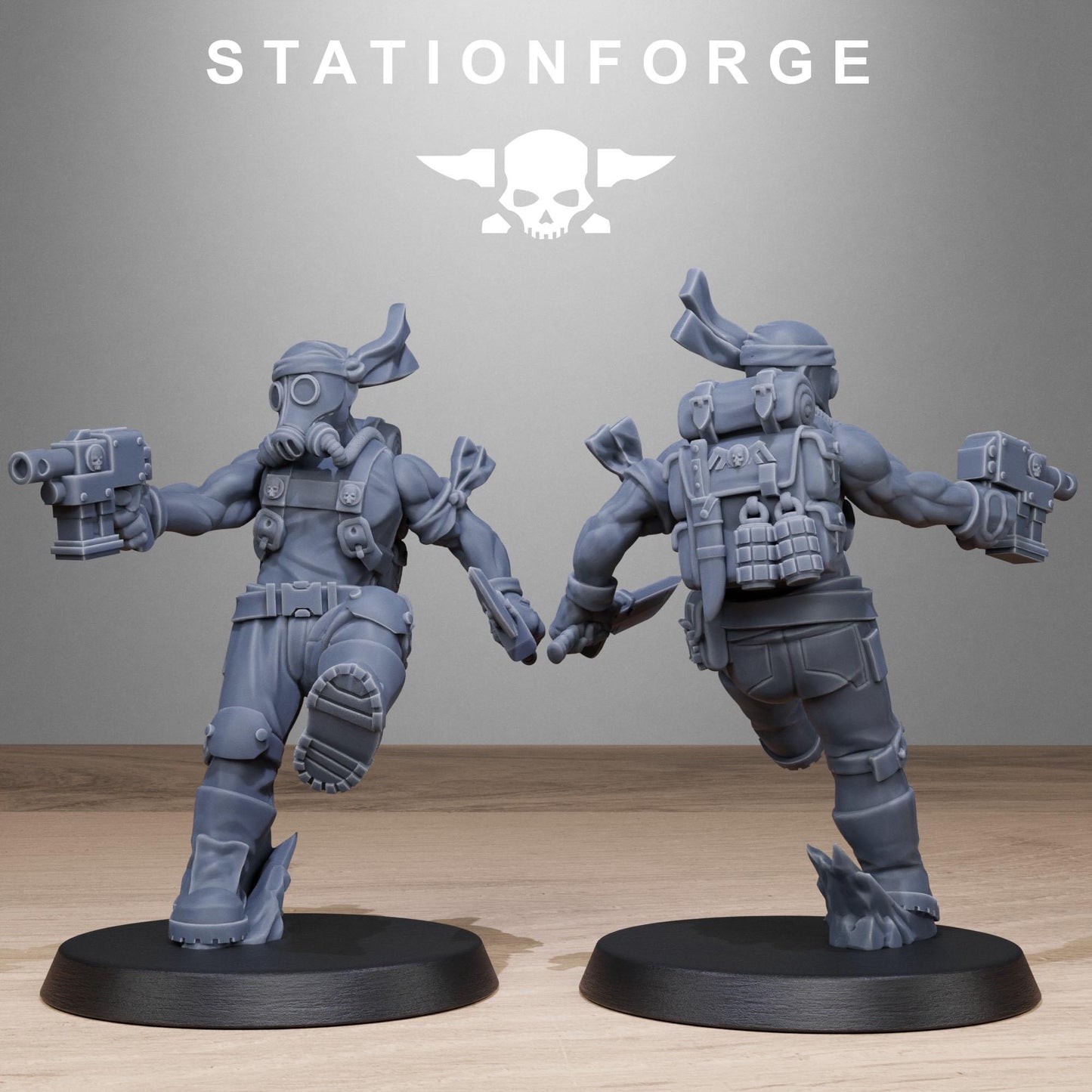 Grim Guard Jungle Fighters 2 by Station Forge 28mm Heroic Scale Miniature, 32mm tall, 10 Units, Proxy, Grimdark, Sci-Fi, OPR, Guard