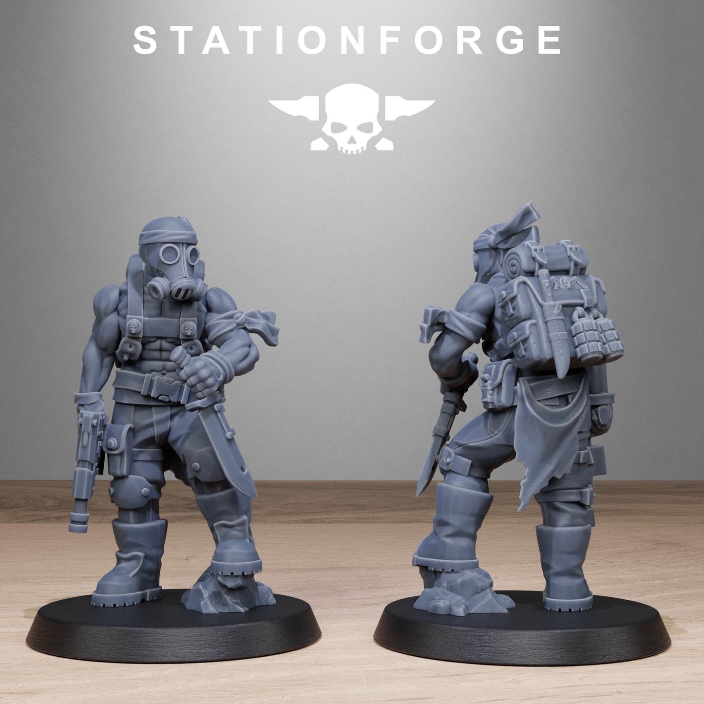Grim Guard Jungle Fighters 2 by Station Forge 28mm Heroic Scale Miniature, 32mm tall, 10 Units, Proxy, Grimdark, Sci-Fi, OPR, Guard