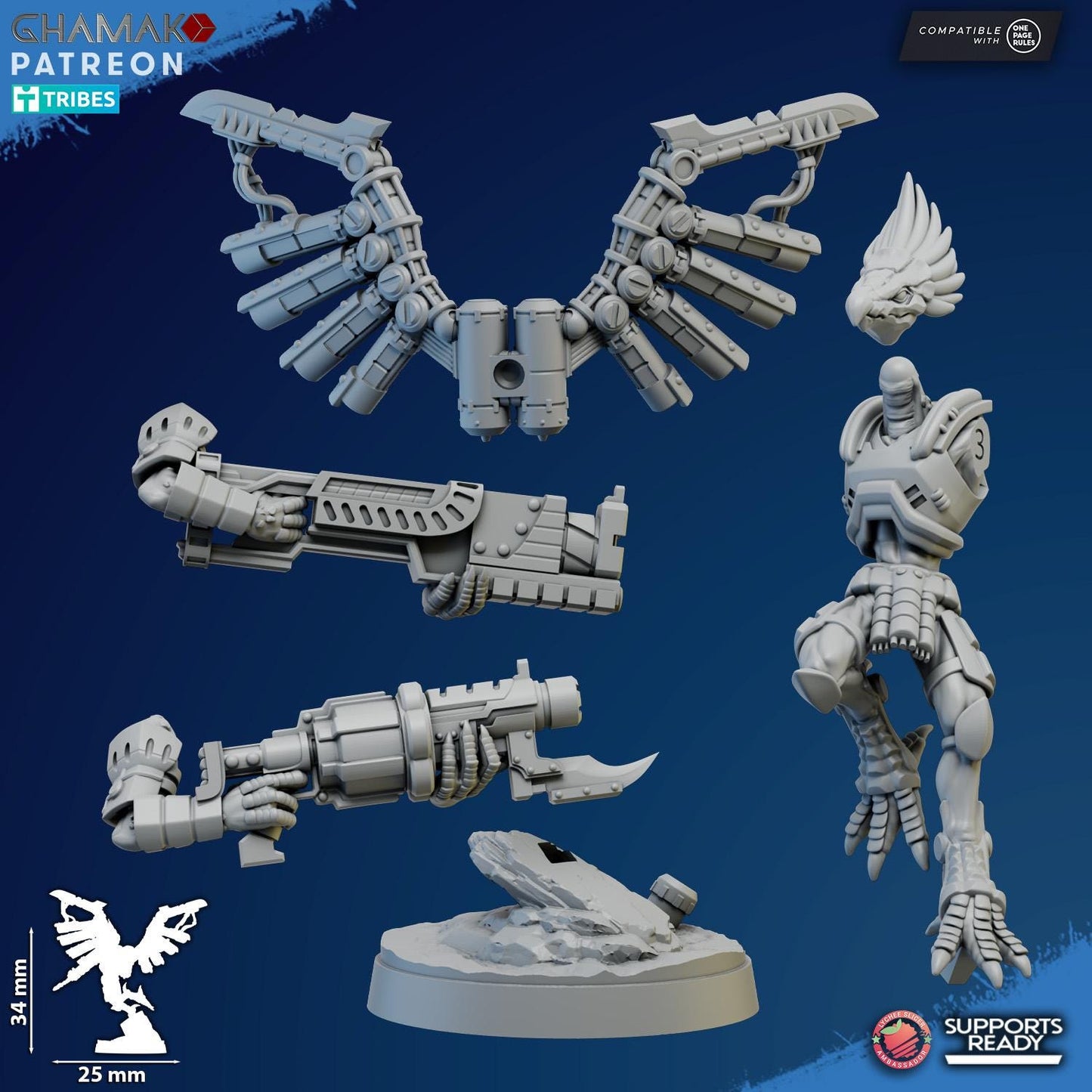 Talon Marauders by Ghamak Sci-fi 28mm Heroic Scale Miniature, 34mm tall, 10 Units, Proxy, Grimdark, Sci-Fi, OPR