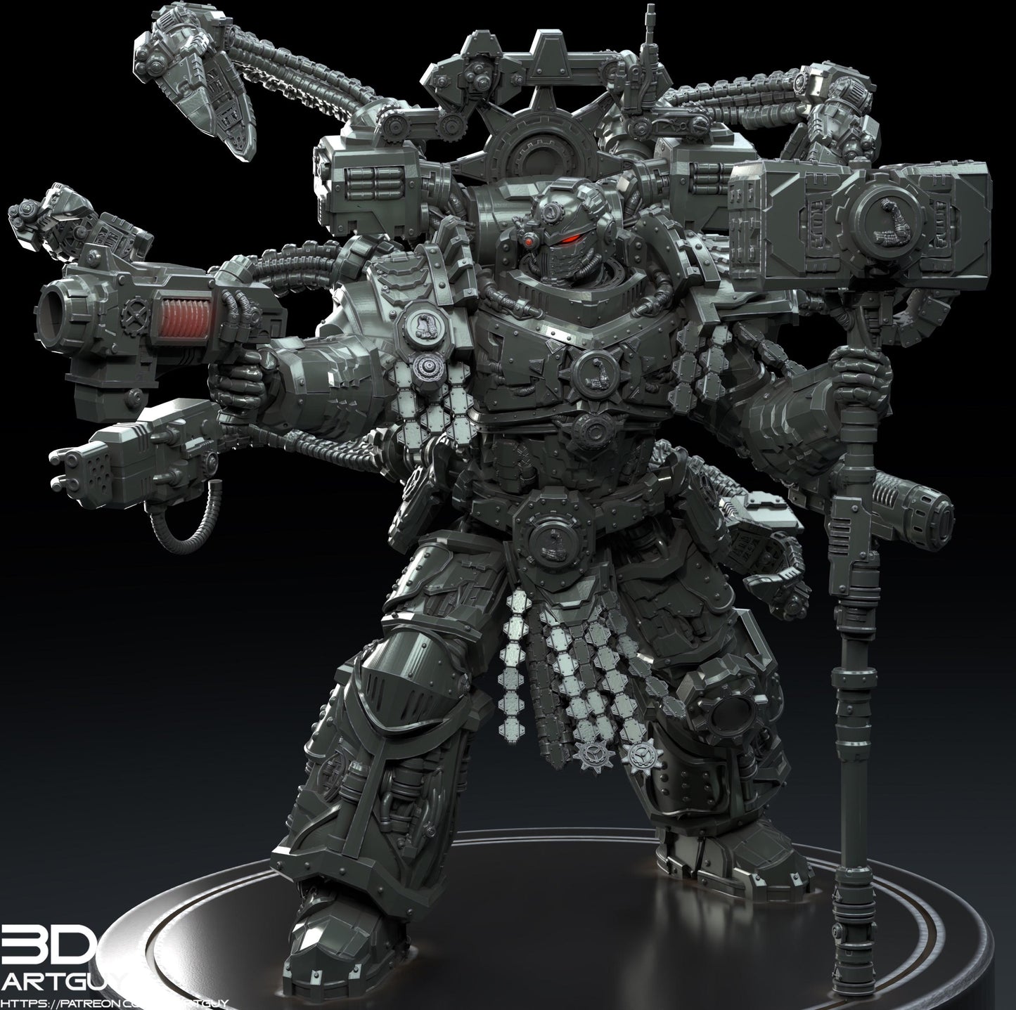 The Relentless One by 3DArtGuy 32mm scale, 50mm or 100mm, Miniature War Gaming Figure