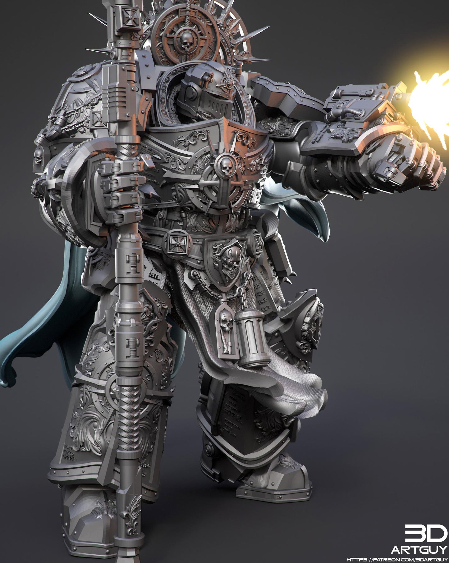 Knight Of Purity by 3DArtGuy 32mm scale, 50mm or 100mm, Miniature War Gaming Figure