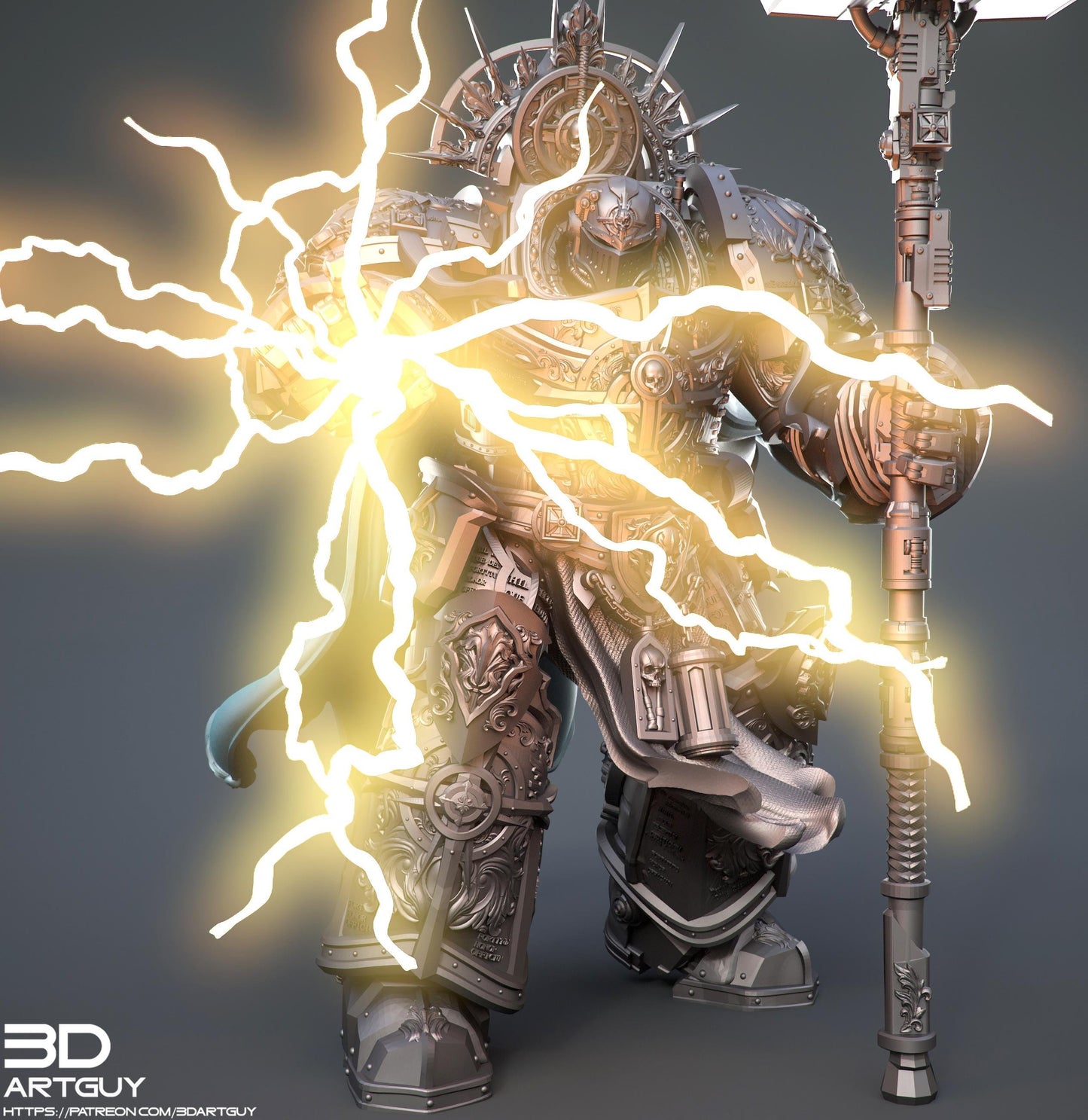 Knight Of Purity by 3DArtGuy 32mm scale, 50mm or 100mm, Miniature War Gaming Figure