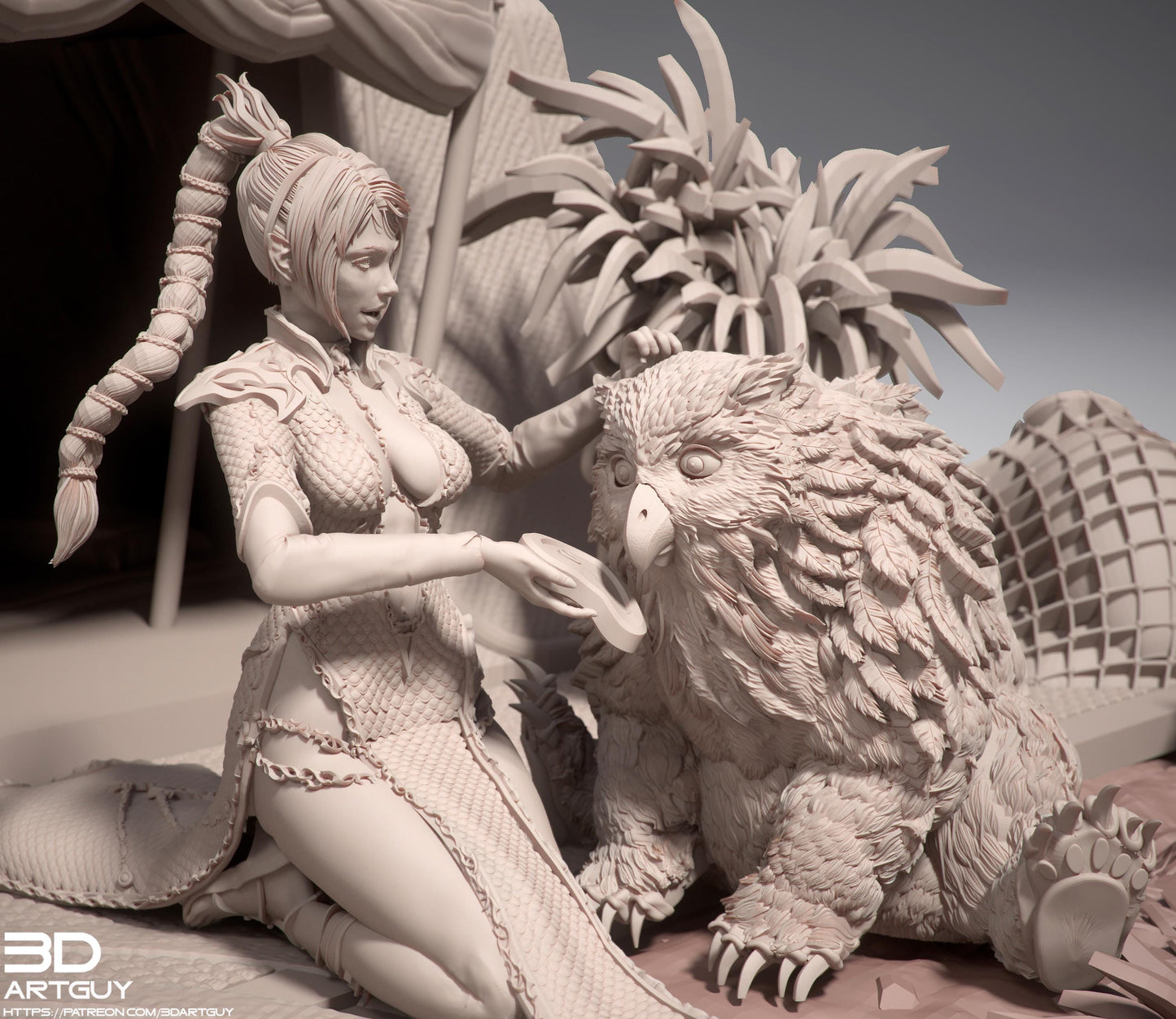 Cleric of Shar or Selûne by 3DArtGuy 32mm scale, 50mm or 100mm, Miniature War Gaming Figure