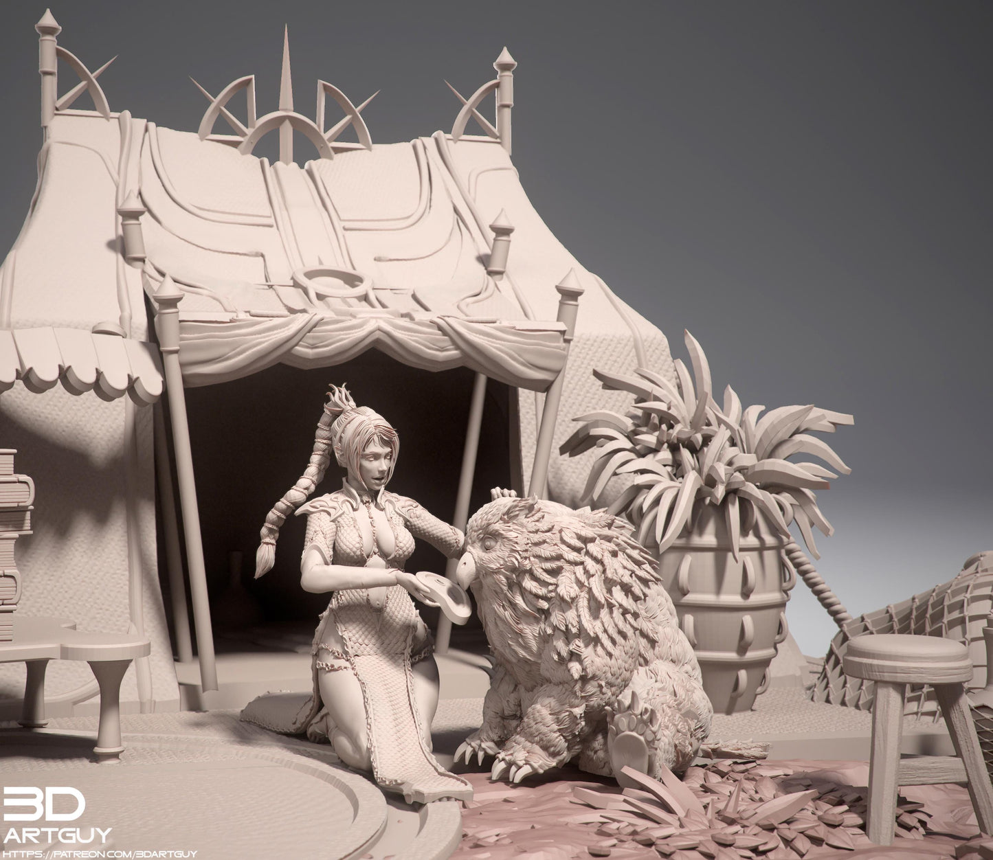 Cleric of Shar or Selûne by 3DArtGuy 32mm scale, 50mm or 100mm, Miniature War Gaming Figure