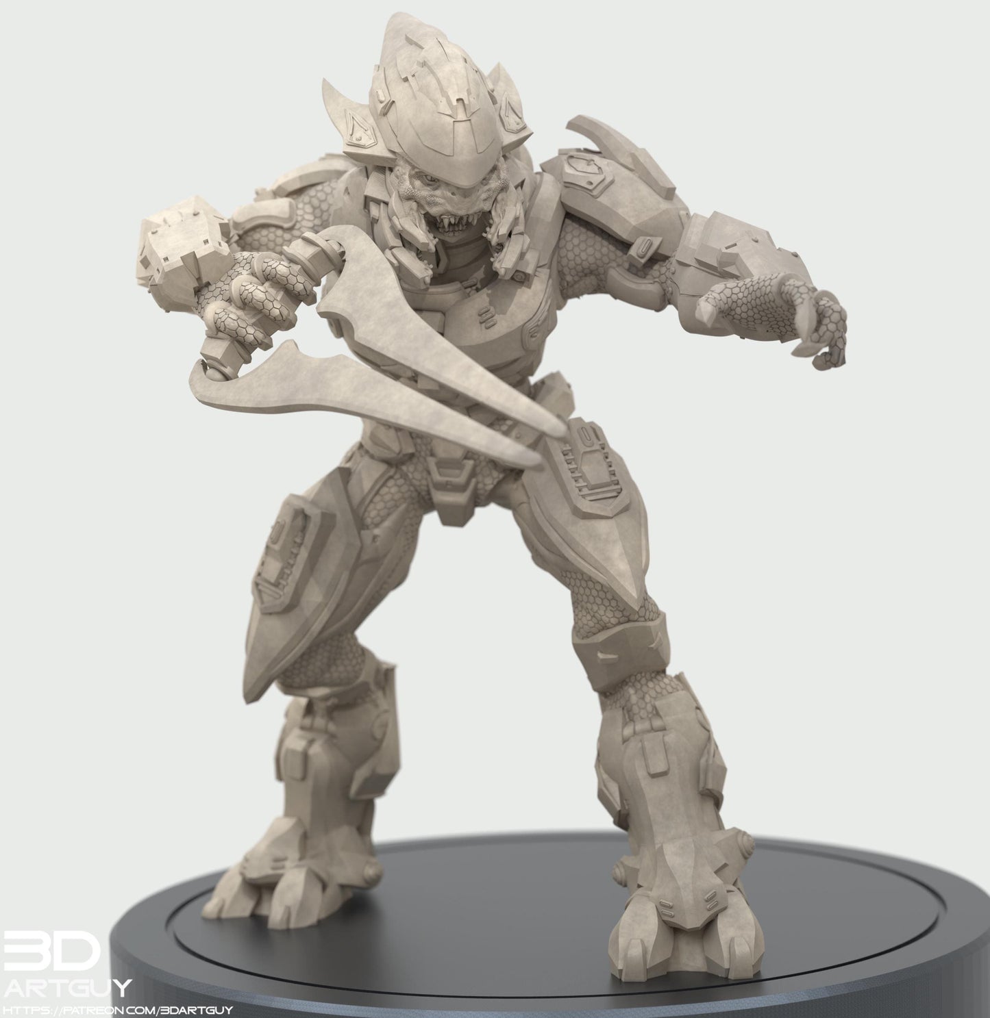 Covenant Elite by 3DArtGuy, 32mm scale, 50mm, Miniature War Gaming Figure, Halo, Covenant, Alien, 3D Printed, 4 Poses