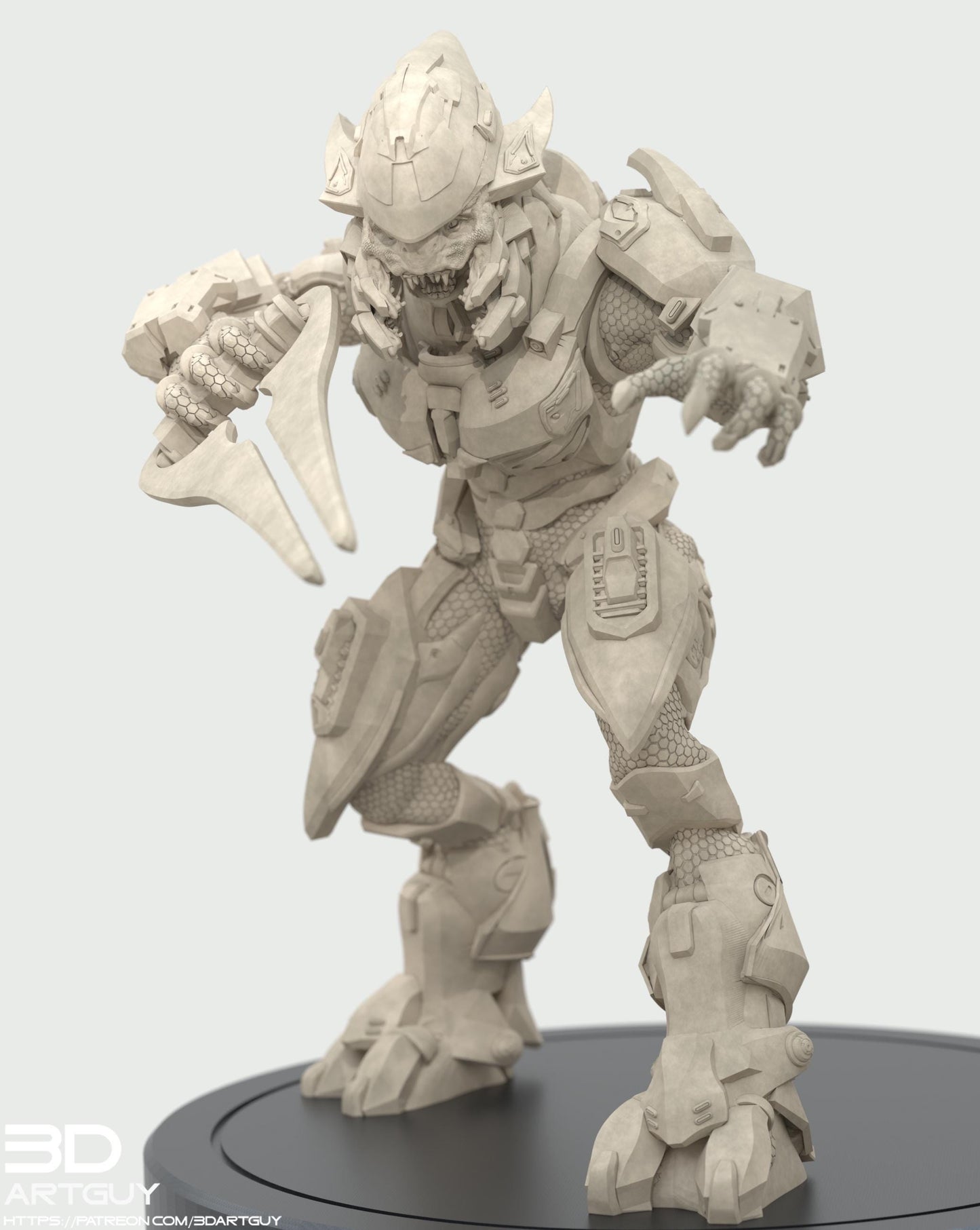 Covenant Elite by 3DArtGuy, 32mm scale, 50mm, Miniature War Gaming Figure, Halo, Covenant, Alien, 3D Printed, 4 Poses