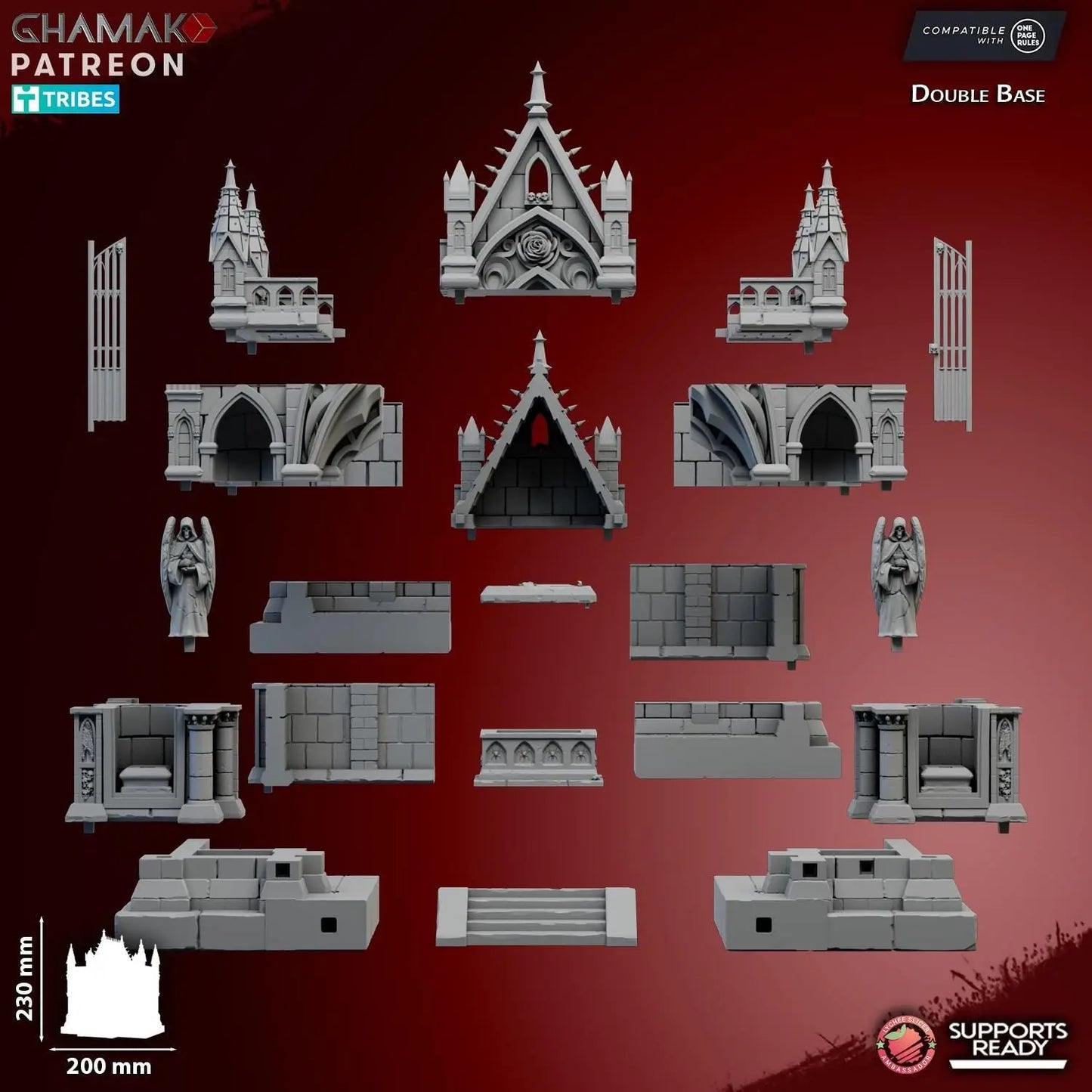 Blighted Mausoleum by Ghamak 28/32mm Scale, Terrain, 200x230mm, Table Top Mini, Scale Model