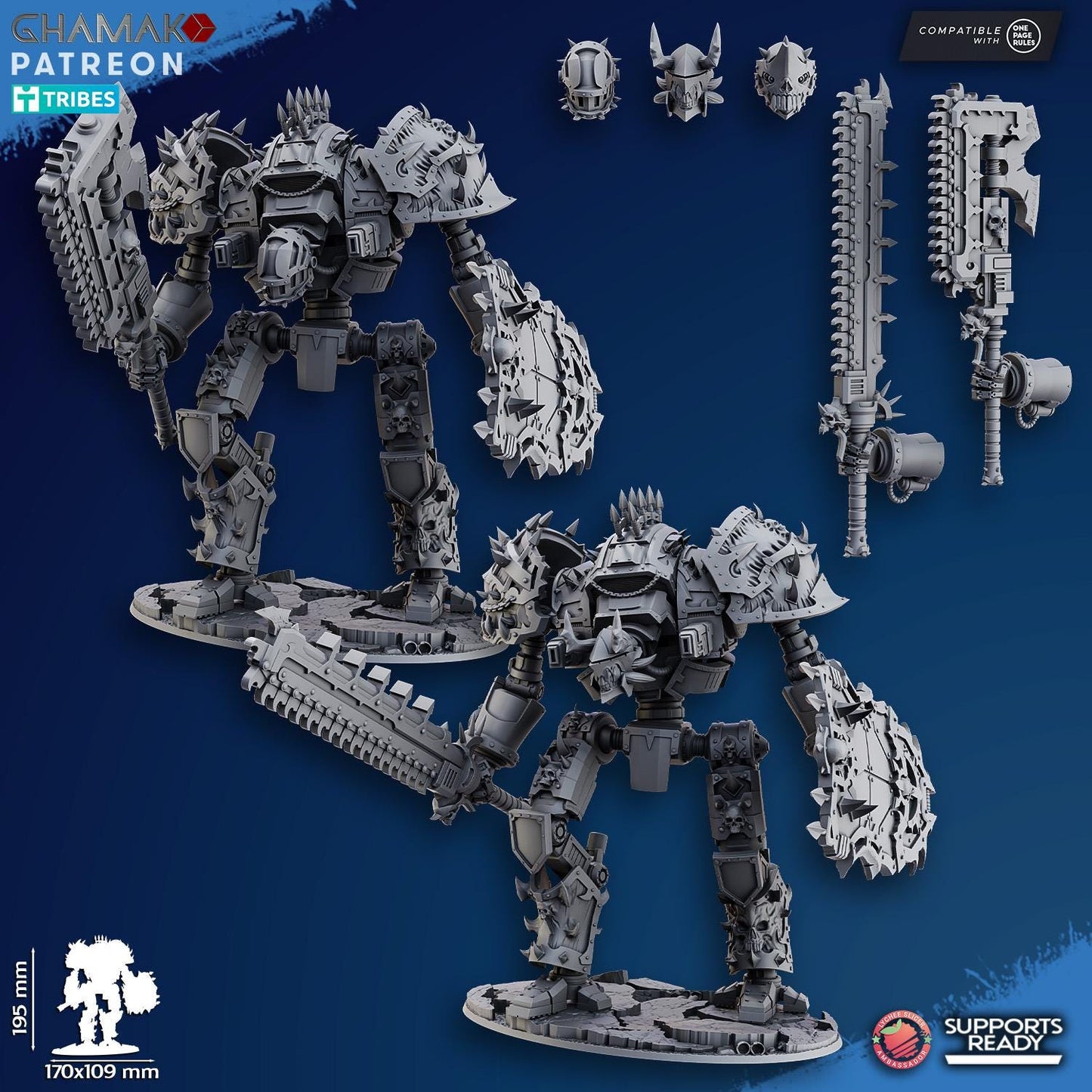 Impaler Titan by Ghamak Heroic 28/32mm Scale Miniature, 195mm tall, 170x109mm base