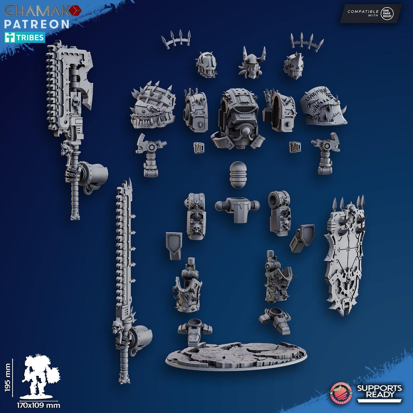 Impaler Titan by Ghamak Heroic 28/32mm Scale Miniature, 195mm tall, 170x109mm base