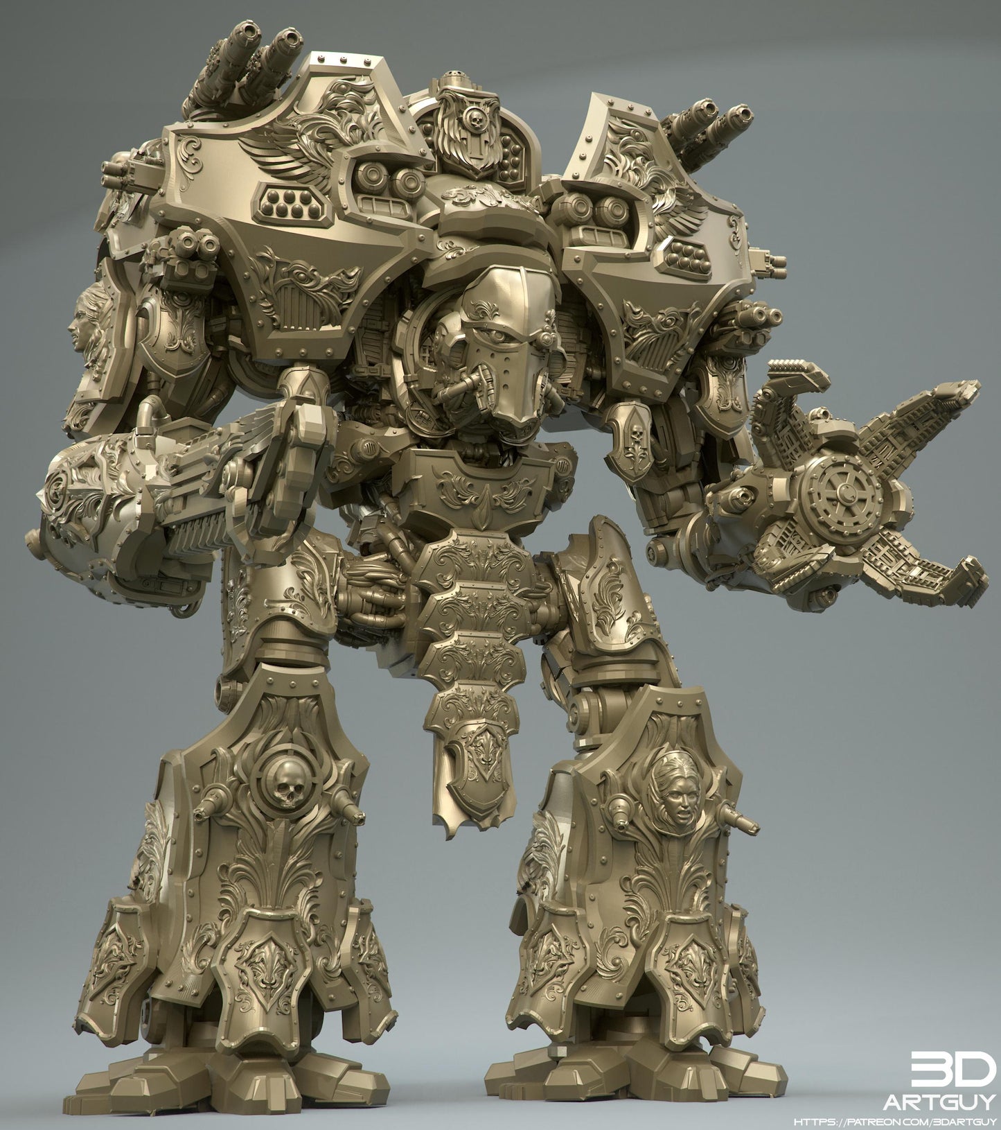 Walking Cathedral by 3DArtGuy 32mm scale, 100mm, 165mm, Miniature War Gaming Figure