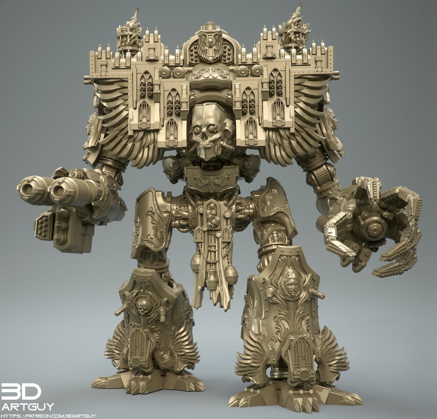 Walking Cathedral by 3DArtGuy 32mm scale, 100mm, 165mm, Miniature War Gaming Figure