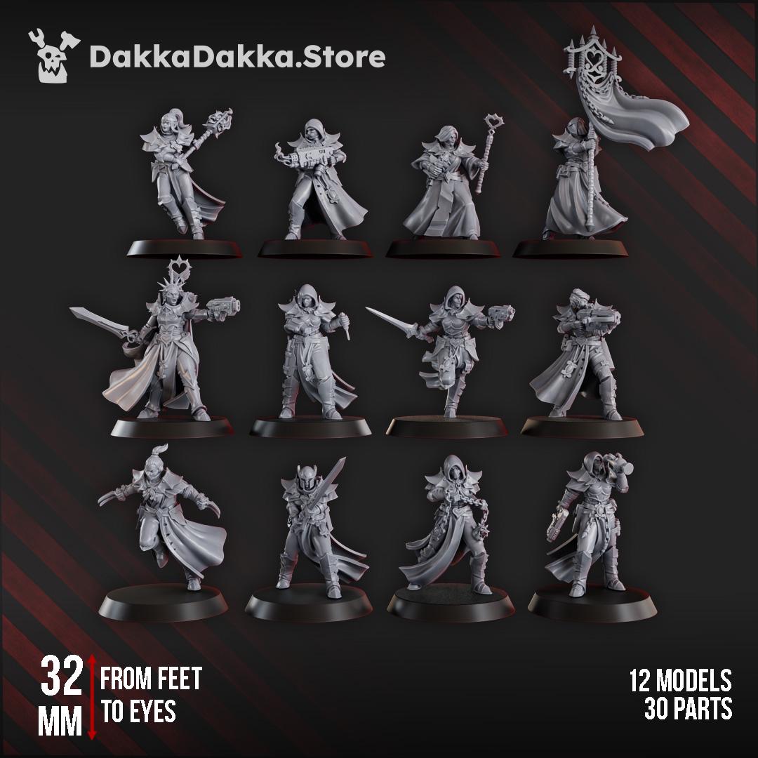 Liquidation Team of Ordine Vendetta by DakkaDakka 28/32mm Heroic Scale Miniature, 32mm tall, 12 Units, Proxy, Grimdark, Sci-Fi, OPR