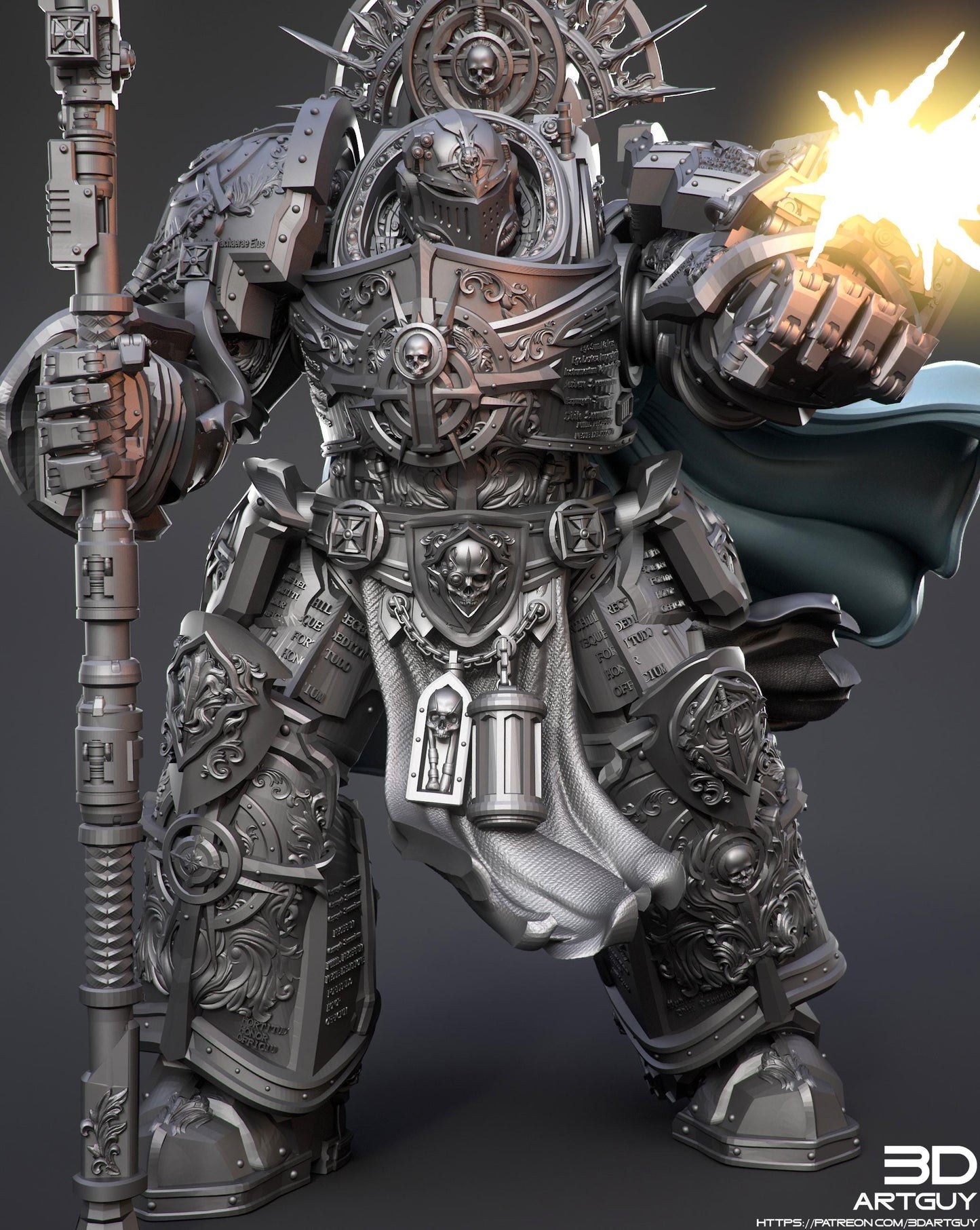 Knight Of Purity by 3DArtGuy 32mm scale, 50mm or 100mm, Miniature War Gaming Figure