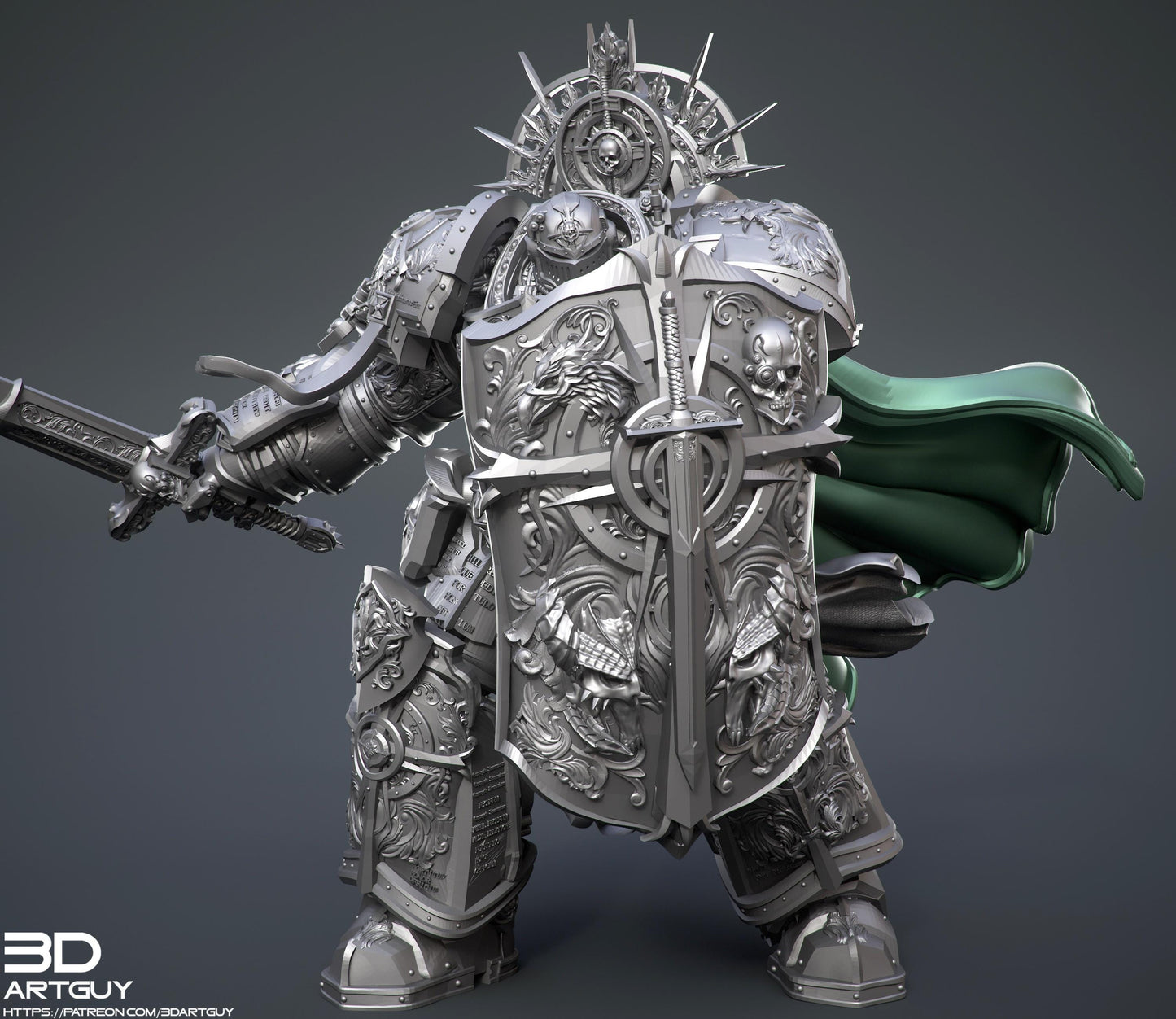 Knight Of Purity by 3DArtGuy 32mm scale, 50mm or 100mm, Miniature War Gaming Figure