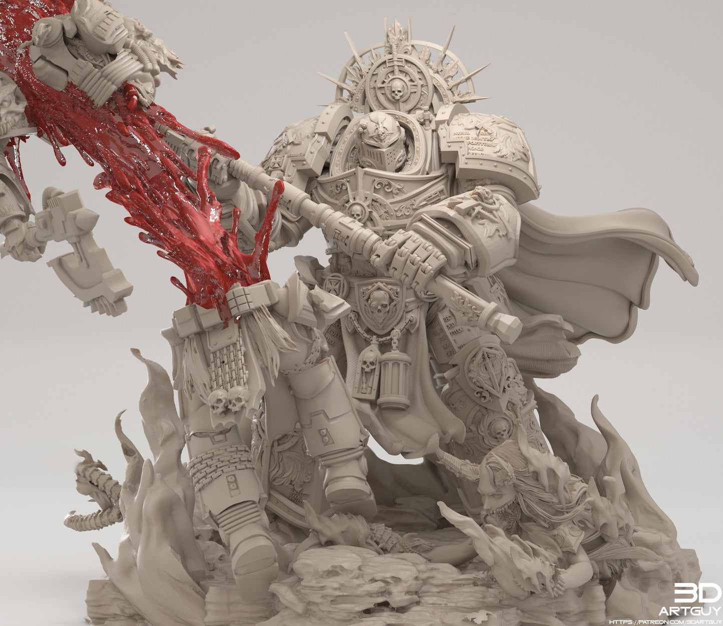 Knight Of Purity by 3DArtGuy 32mm scale, 50mm or 100mm, Miniature War Gaming Figure