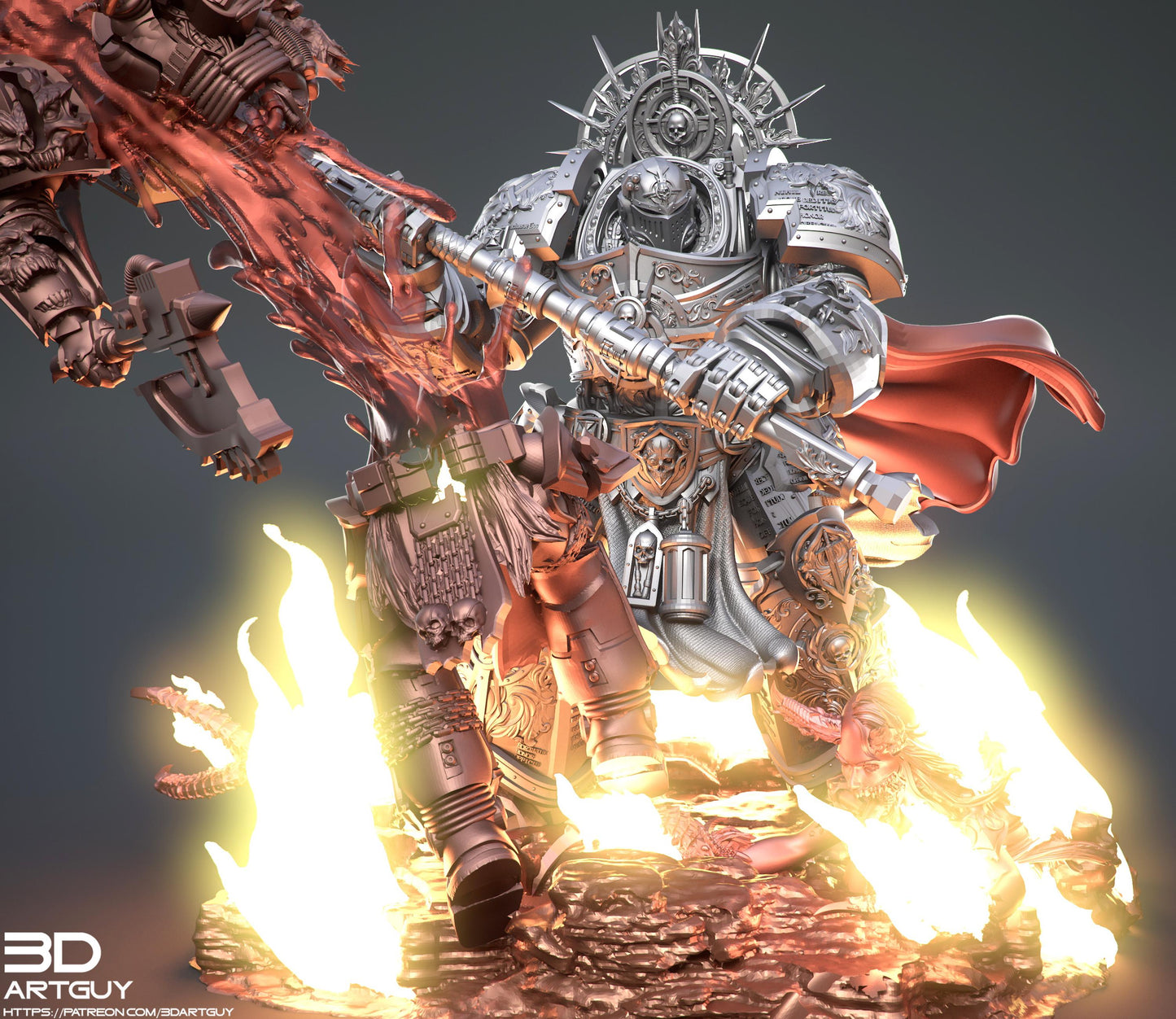 Knight Of Purity by 3DArtGuy 32mm scale, 50mm or 100mm, Miniature War Gaming Figure