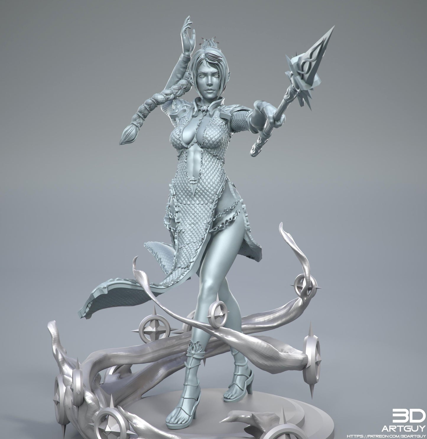 Cleric of Shar or Selûne by 3DArtGuy 32mm scale, 50mm or 100mm, Miniature War Gaming Figure