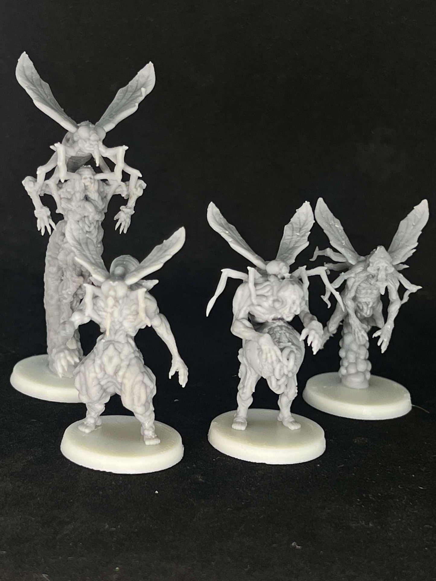 Malignant Fly Grail Thralls by Papsikels Miniature, 4 Figures, 28/32mm Scale, War Gaming, Proxy for Trench Crusade
