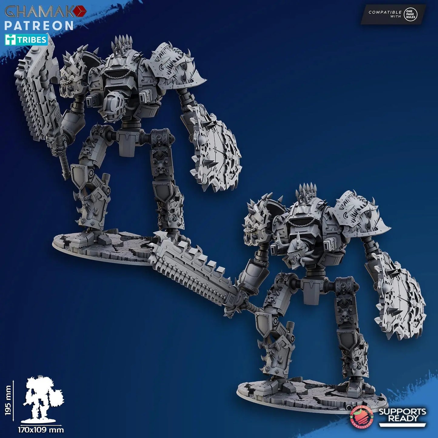 Impaler Titan by Ghamak Heroic 28/32mm Scale Miniature, 195mm tall, 170x109mm base