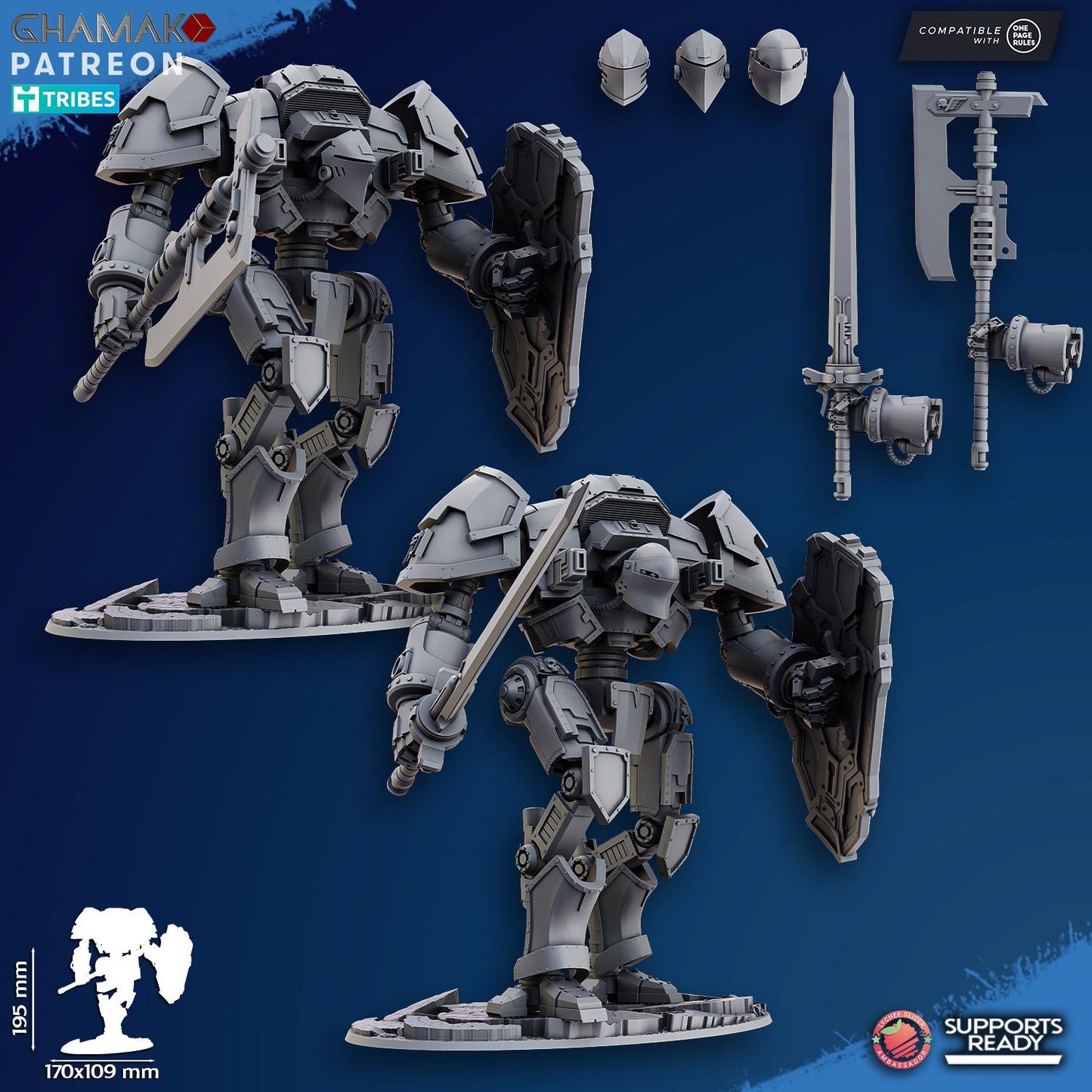 Guardian Titan by Ghamak Heroic 28/32mm Scale Miniature, 195mm tall, 170x109mm base