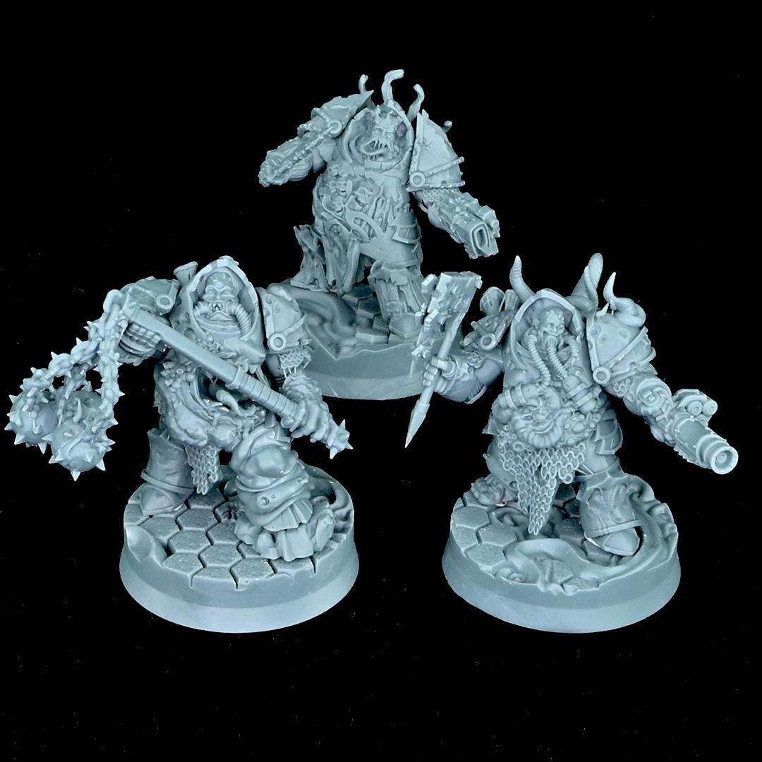 Chaos Plague - Annihilators Unit by Wild Mesh 28/32mm Heroic Scale Miniature, 45mm tall, 10 Units, Proxy, Grimdark, Sci-Fi, OPR