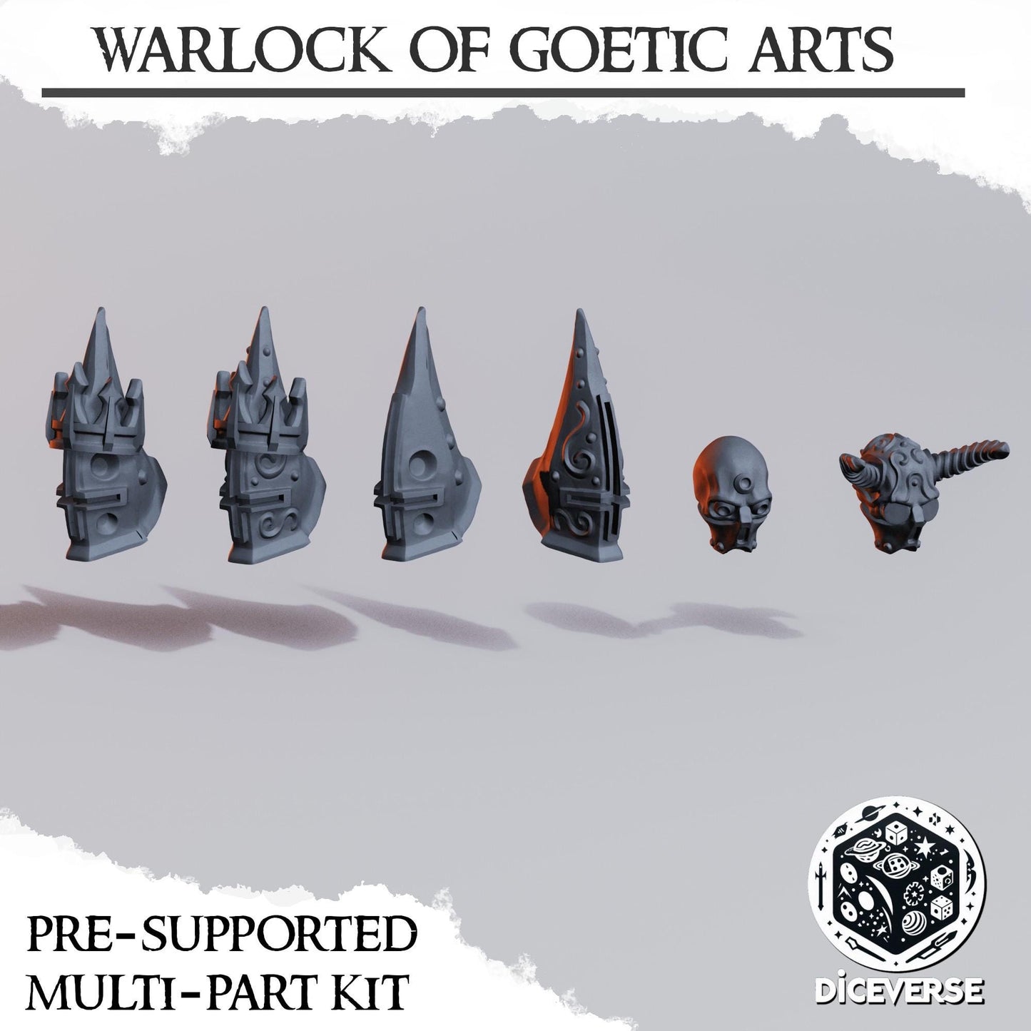 Warlock of Goetic Arts by Diceverse, 28/32mm scale miniature, 64mm Tall, Trench Crusade Proxy