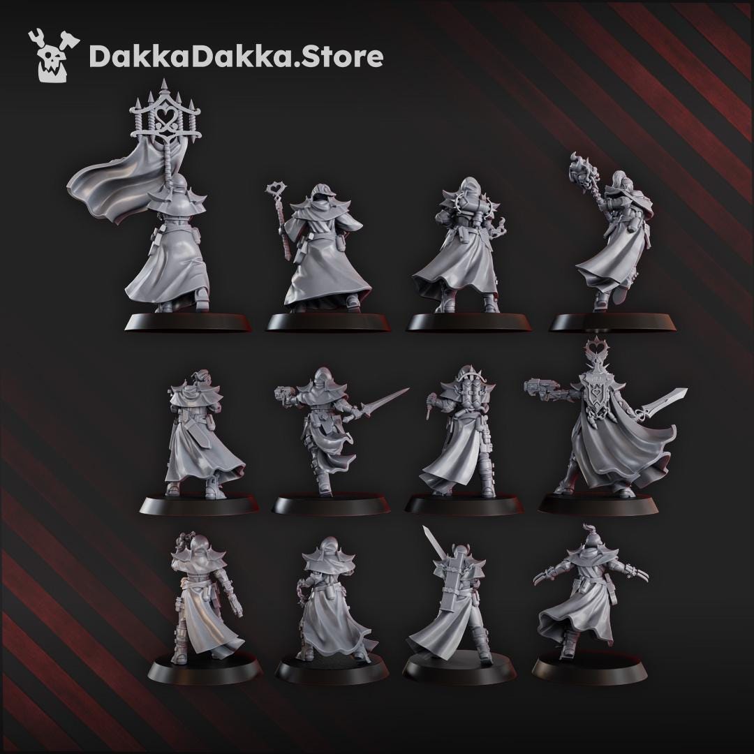 Liquidation Team of Ordine Vendetta by DakkaDakka 28/32mm Heroic Scale Miniature, 32mm tall, 12 Units, Proxy, Grimdark, Sci-Fi, OPR