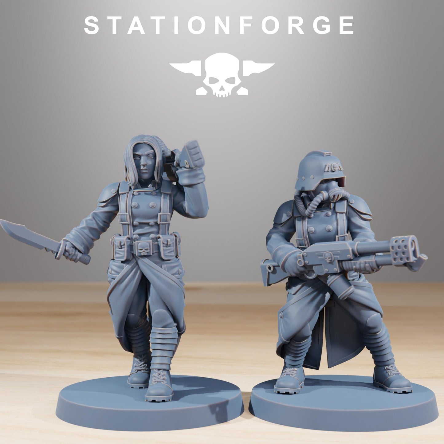 Grim Guard Sister of War by Station Forge 28/32mm Heroic Scale Miniature, 34mm tall, 10 Units, Proxy, Grimdark, Sci-Fi, OPR