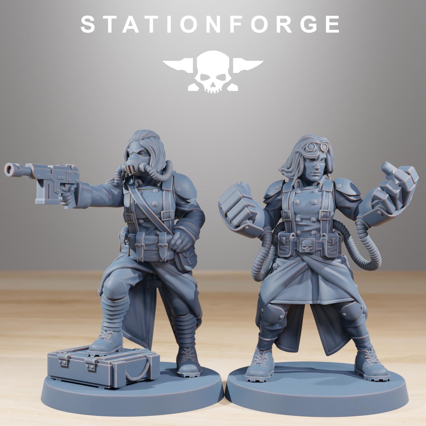 Grim Guard Sister of War by Station Forge 28/32mm Heroic Scale Miniature, 34mm tall, 10 Units, Proxy, Grimdark, Sci-Fi, OPR