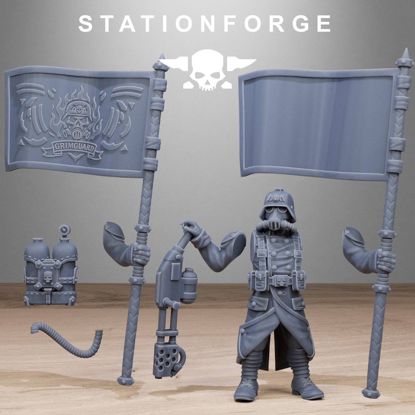 Grimguard Flamers by Station Forge 28/32mm Heroic Scale Miniature, 35mm tall, 10 Units
