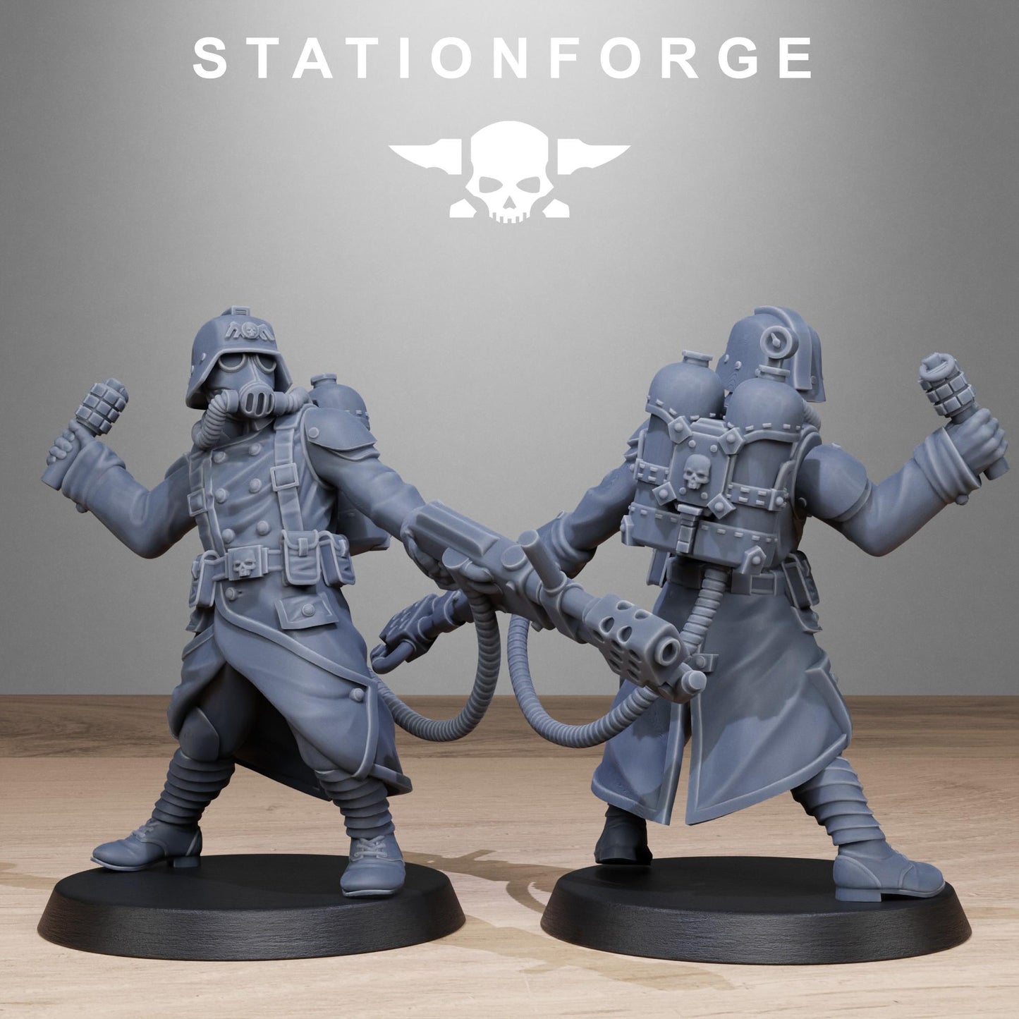 Grimguard Flamers by Station Forge 28/32mm Heroic Scale Miniature, 35mm tall, 10 Units
