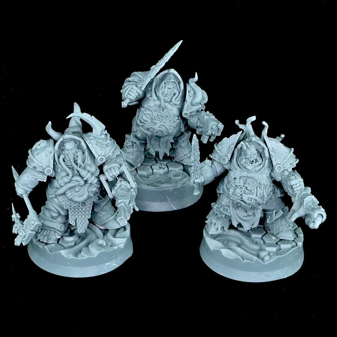 Chaos Plague - Annihilators Unit by Wild Mesh 28/32mm Heroic Scale Miniature, 45mm tall, 10 Units, Proxy, Grimdark, Sci-Fi, OPR