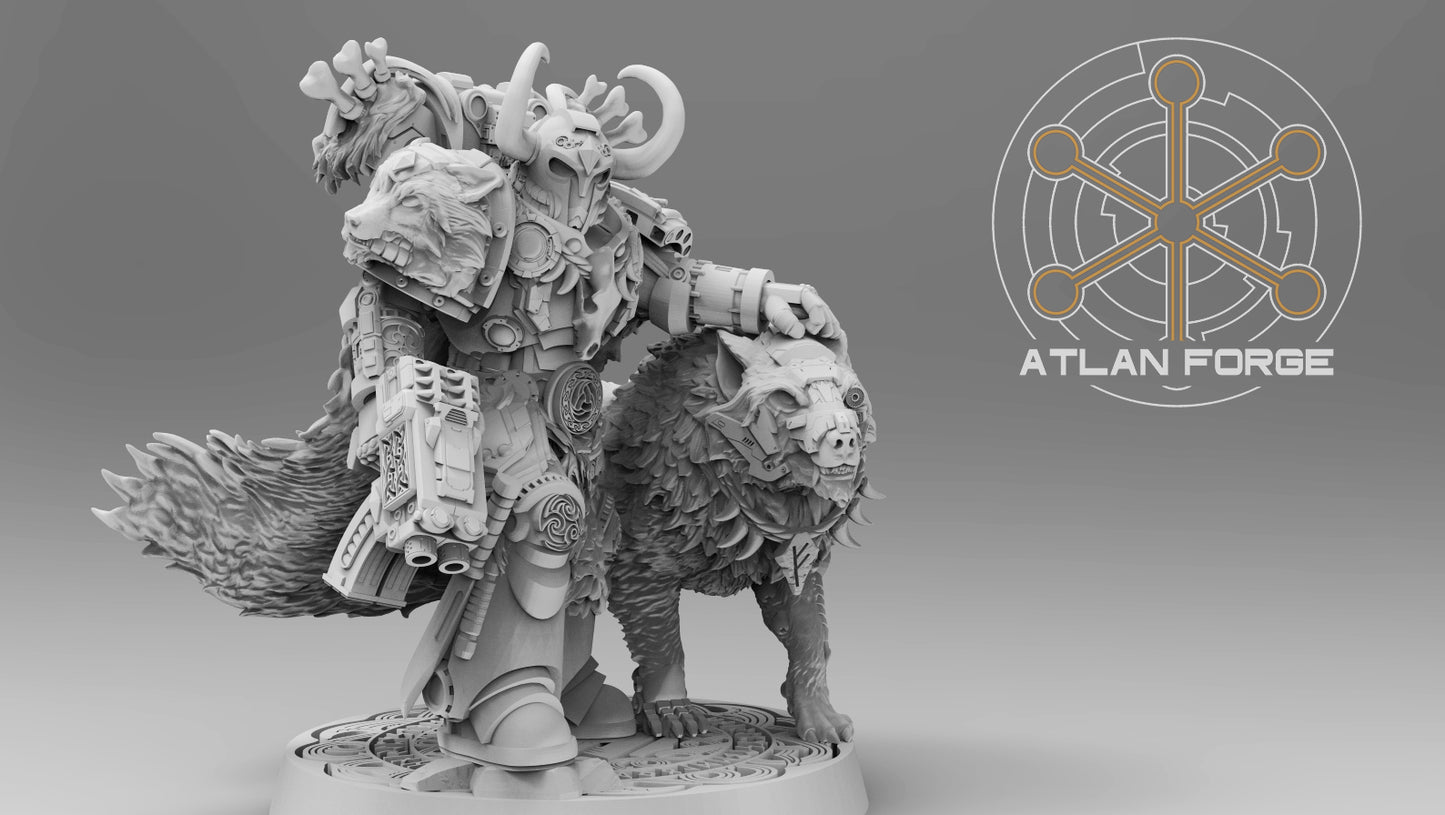 Valen Asgardian Commander by Atlan Forge 28/32mm Scale Miniature, 45mm tall