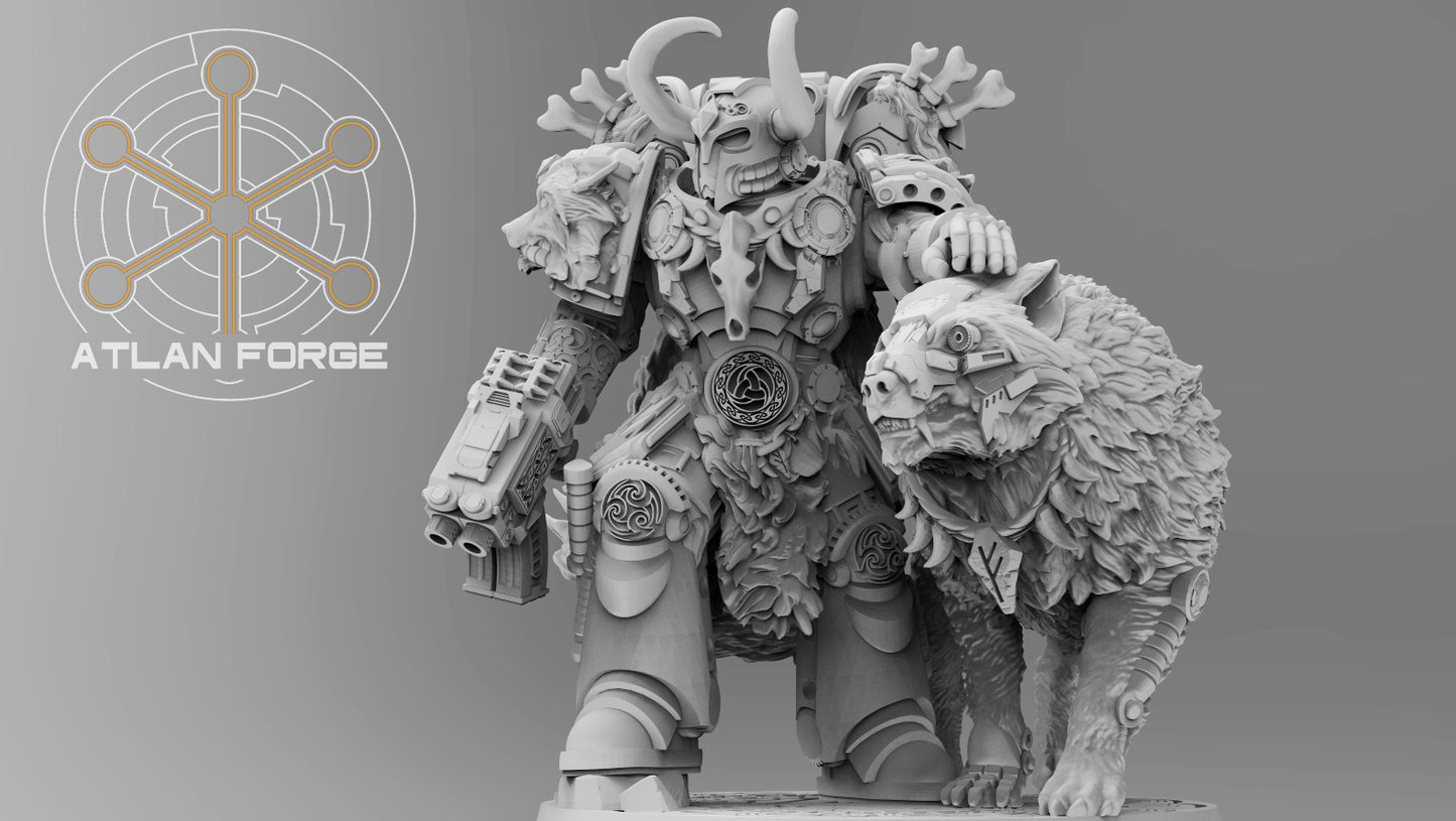 Valen Asgardian Commander by Atlan Forge 28/32mm Scale Miniature, 45mm tall